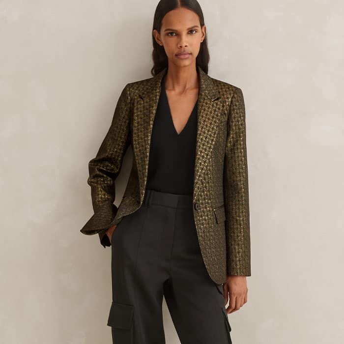 アウターその他 GOLDEN  Woman Blazer Black GWP02265P00193982600 Women's black wool-blend blazer jacket