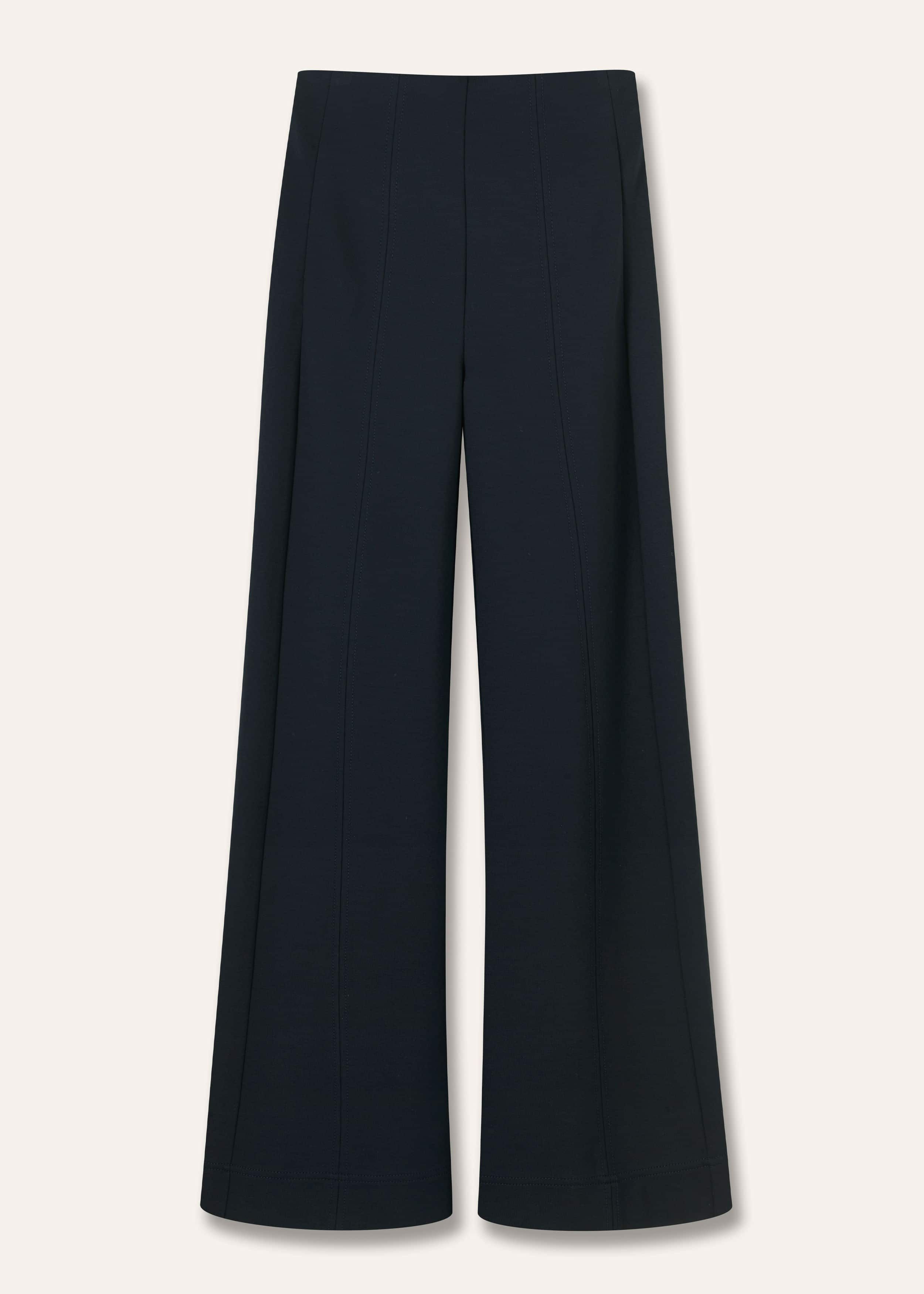 slim fit dress slacks Faye Flare Cropped Pant in Black Ponte Knit