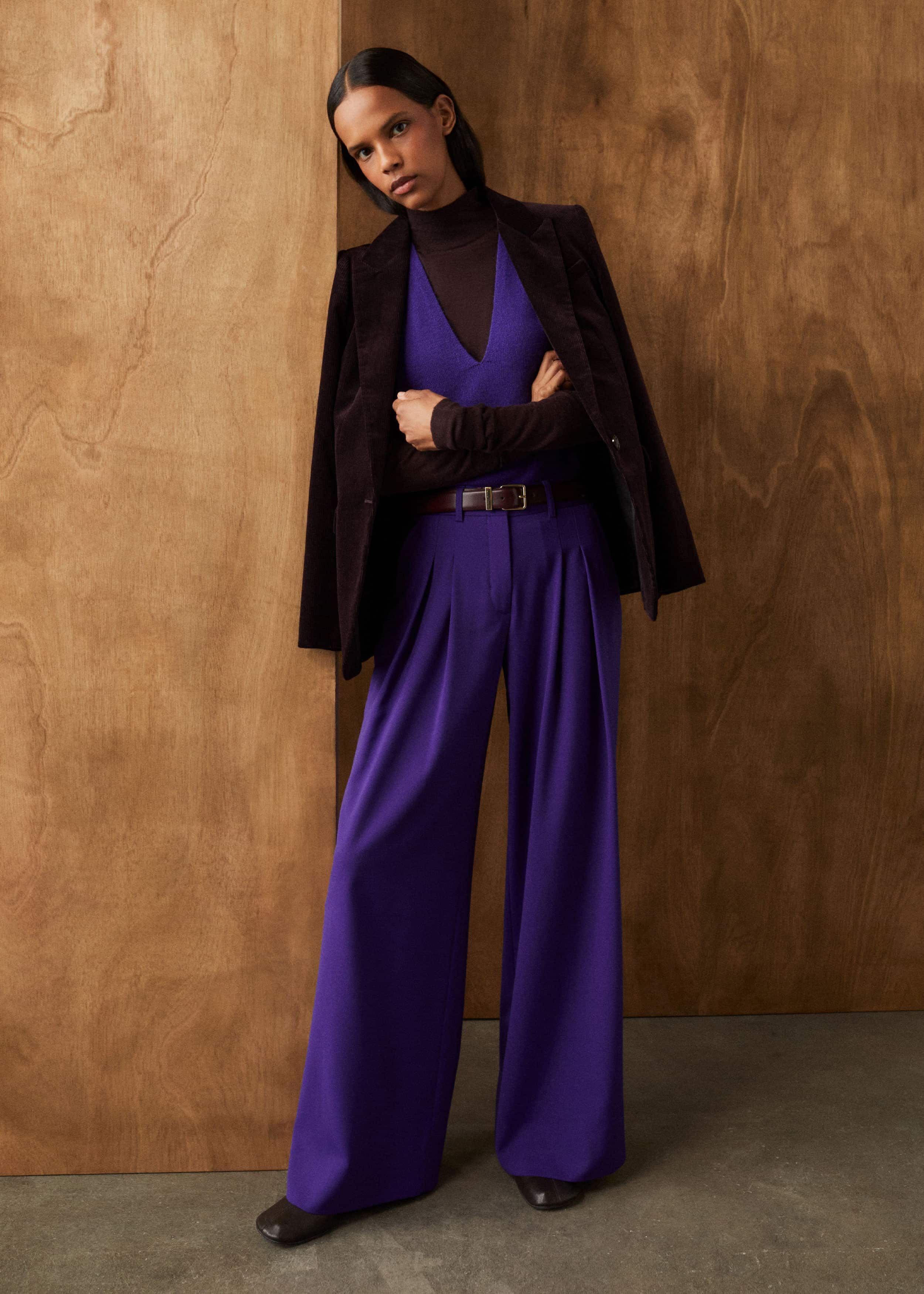 purple dress pants Maceoo