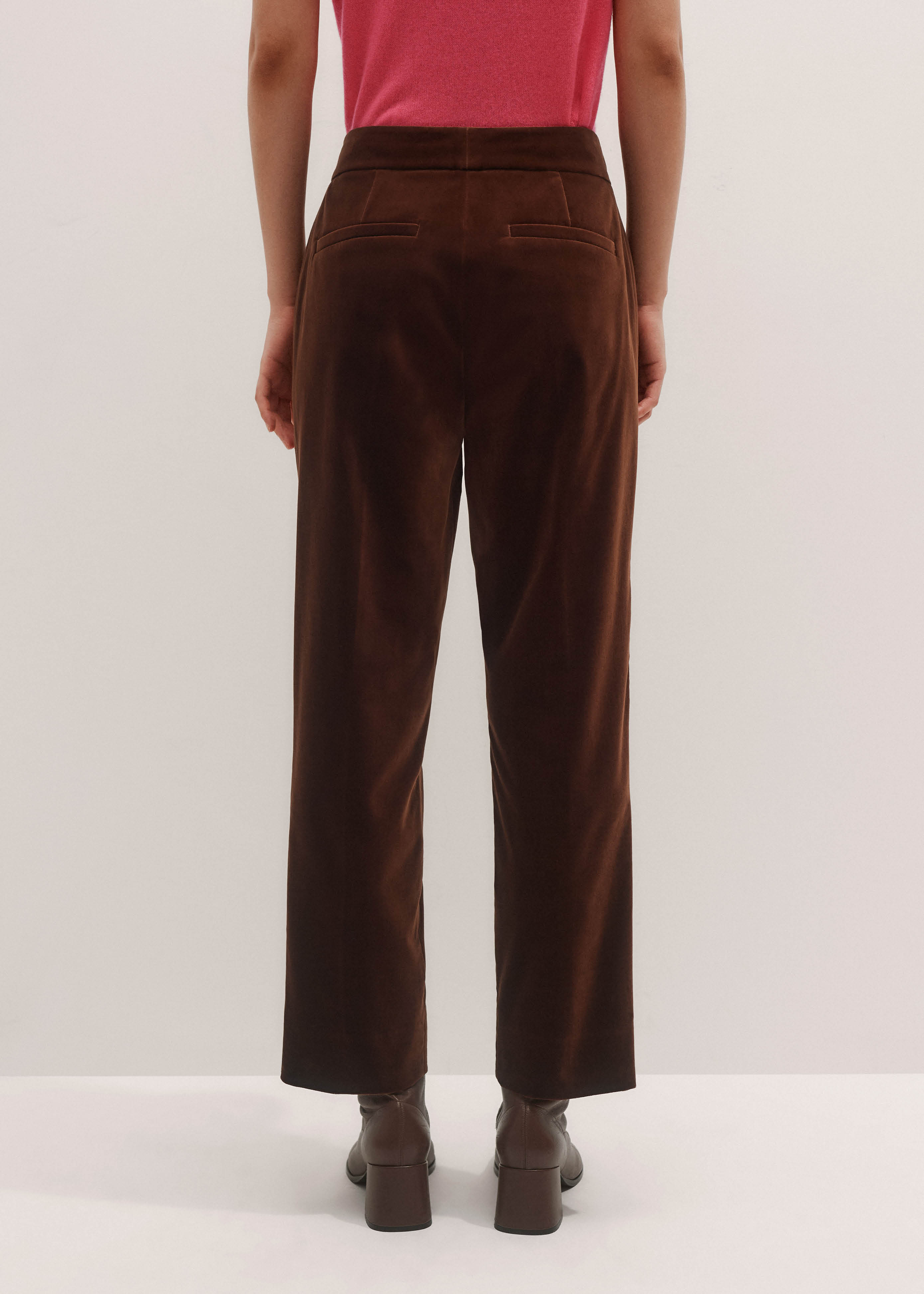 Women's Brown Slim Crop Pant | ME+EM