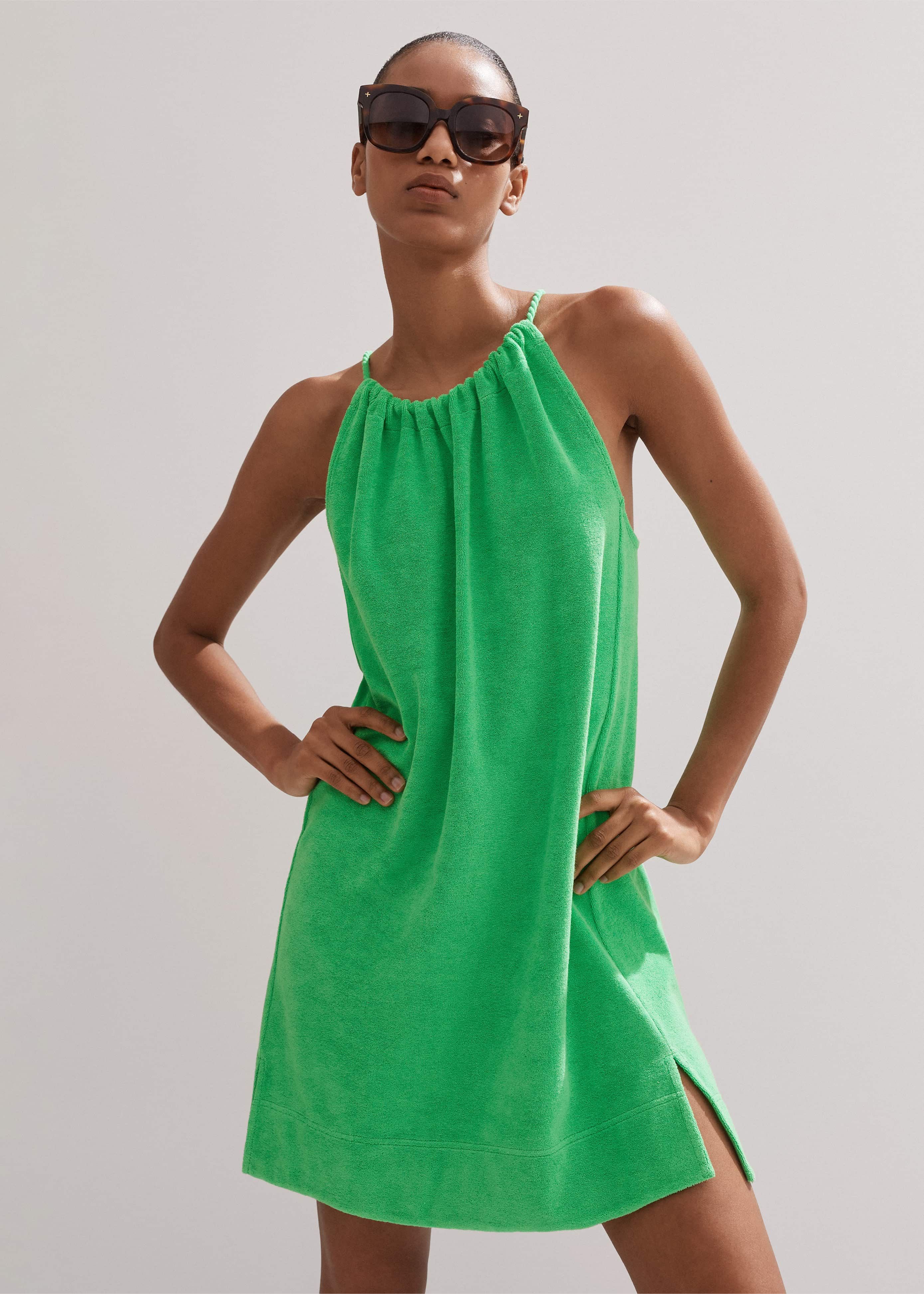 green emerald velvet dress Towel Dress in Green and Blue Toile  Susan Albright
