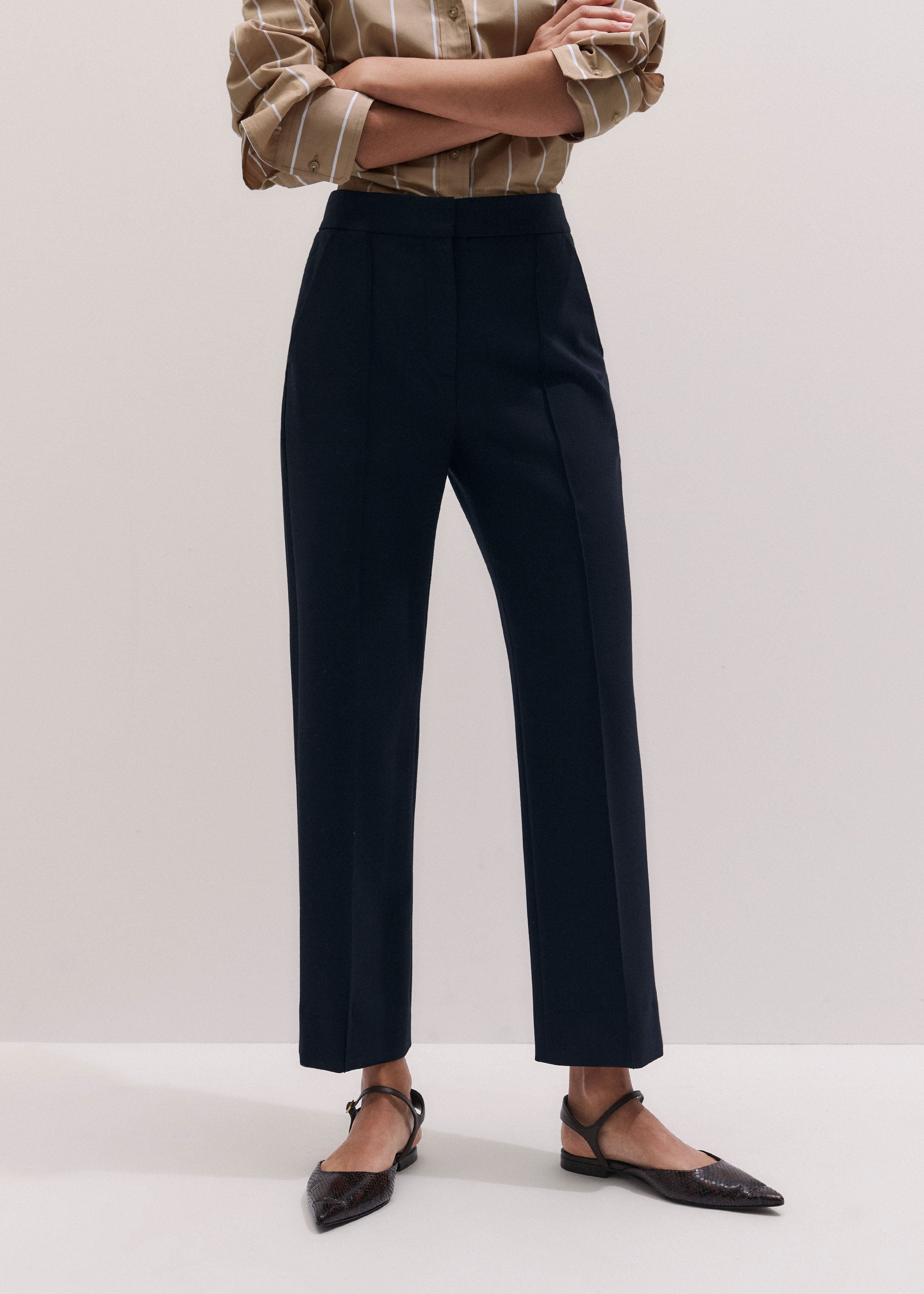 Black Slim Crop Forever Tux Trouser | Women's Woven Trousers | ME+EM