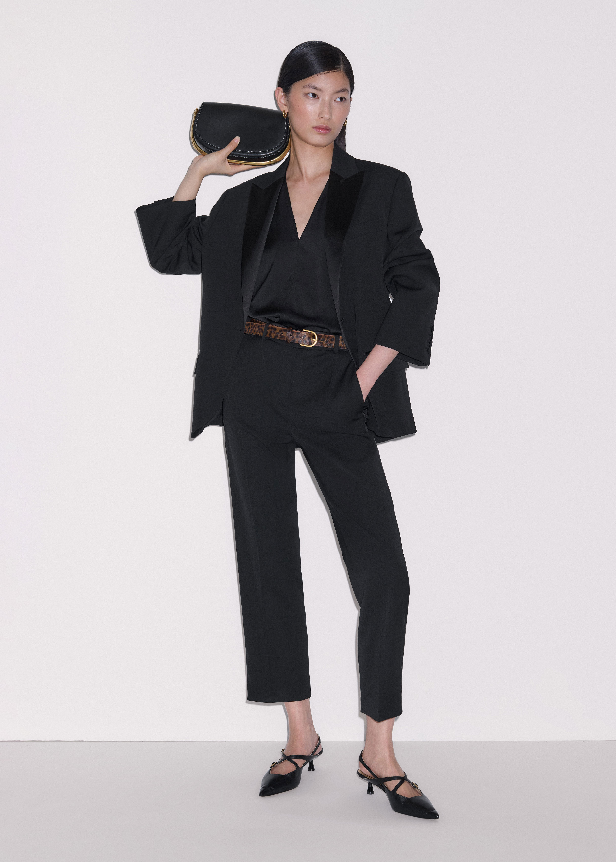 Black Slim Crop Forever Tux Trouser | Women's Woven Trousers | ME+EM