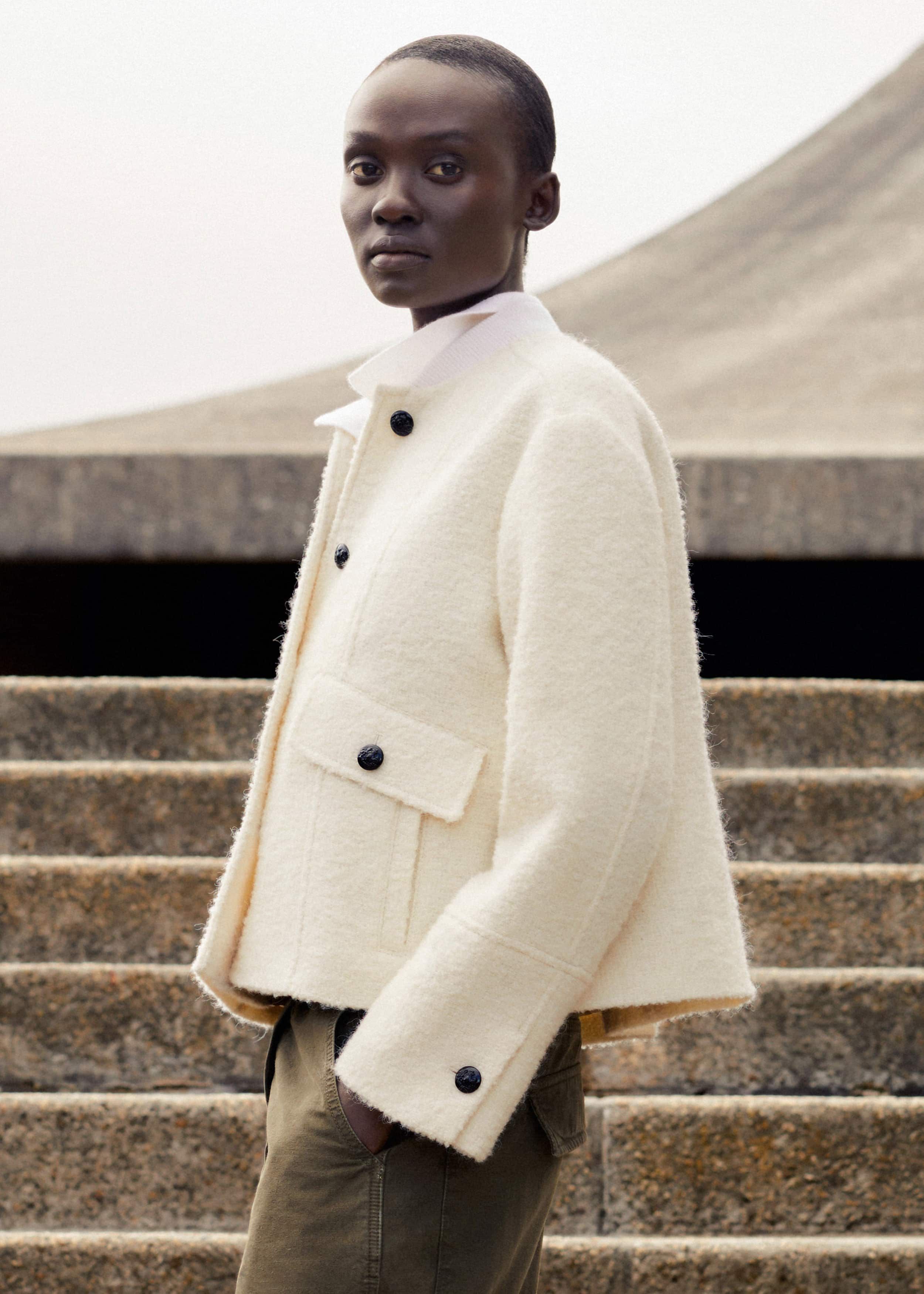 【INCHANT ME】Boucle High Neck Robe Short Coat BUBBLEROOM High Neck Short Bouclé Coat - Bubbleroom