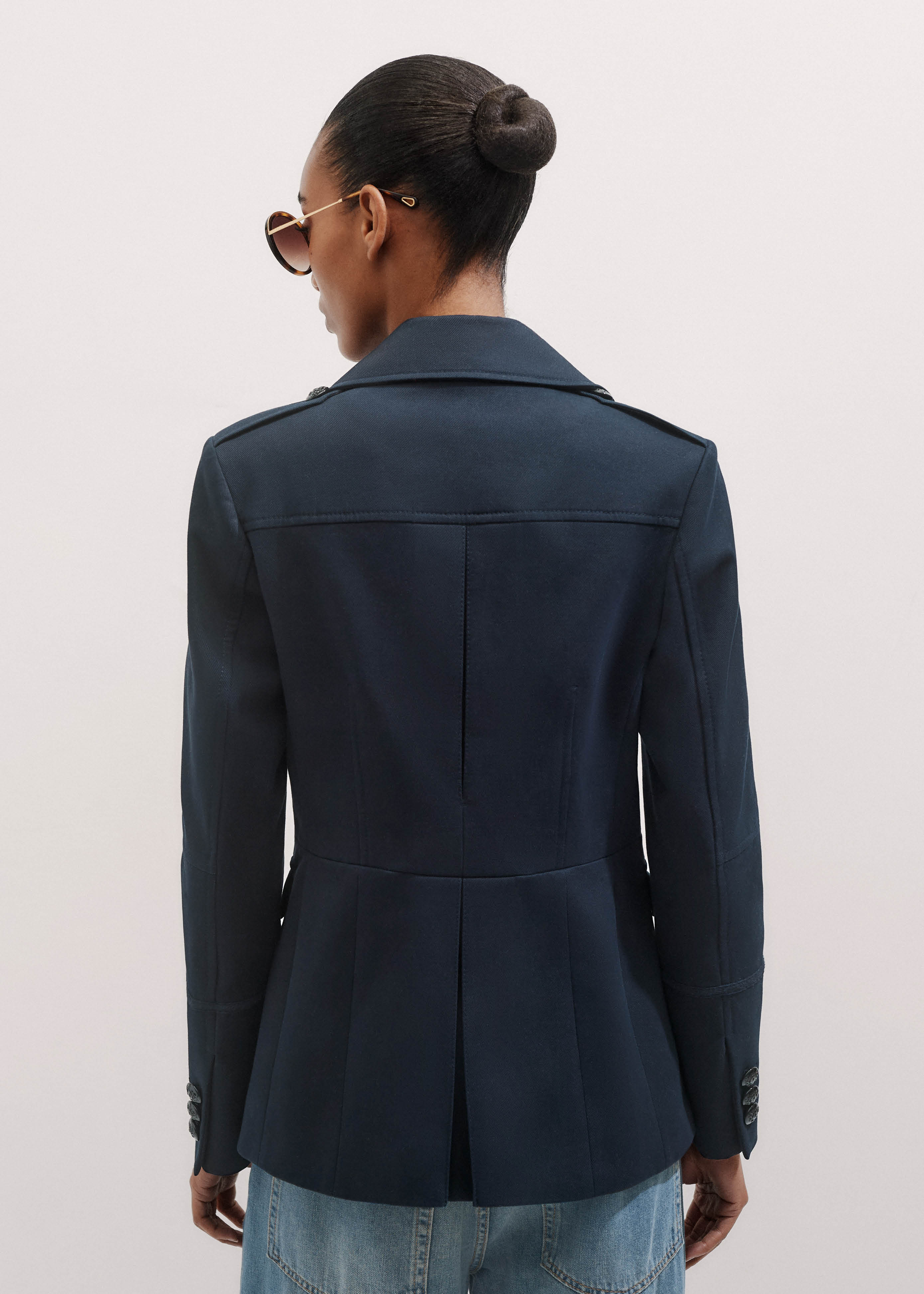 Wool Coat Navy Blue Military Jacket Womens Women's Navy Military