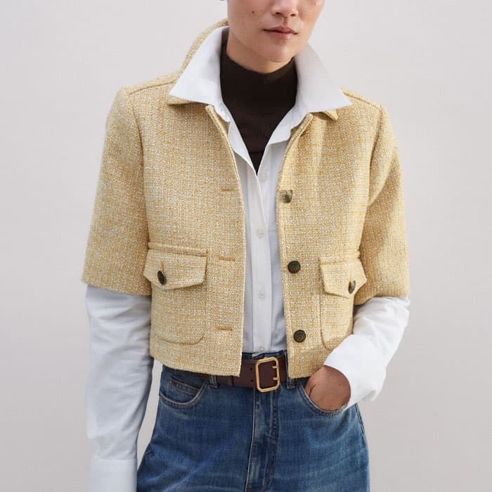 【IONSEOUL】French tweed cropped jacket 5FM0203 SOMME SLOVI | TWEED CROP JACKET