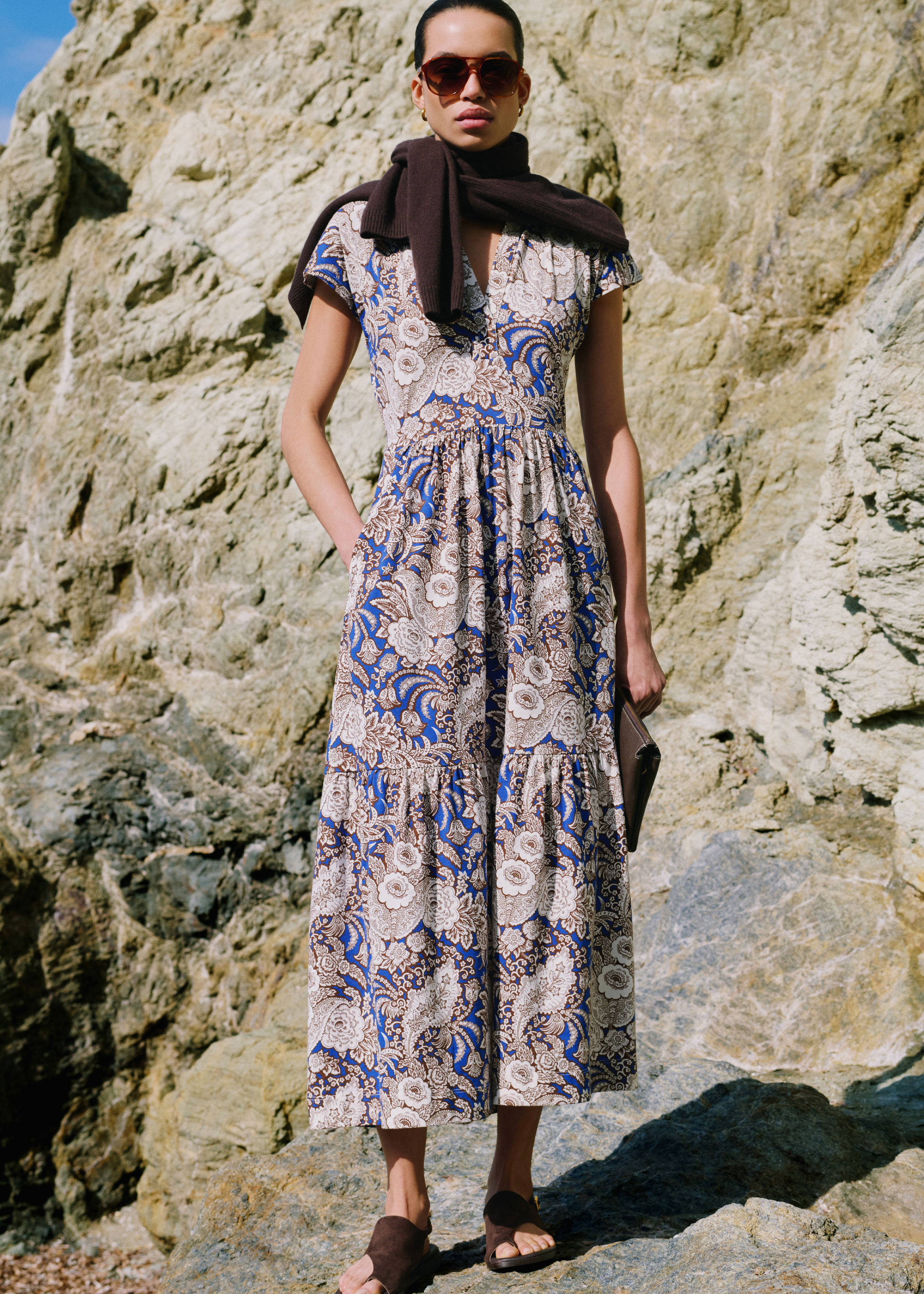 evra lace trim maxi dress Tracie Lace Maxi Dress in Blue