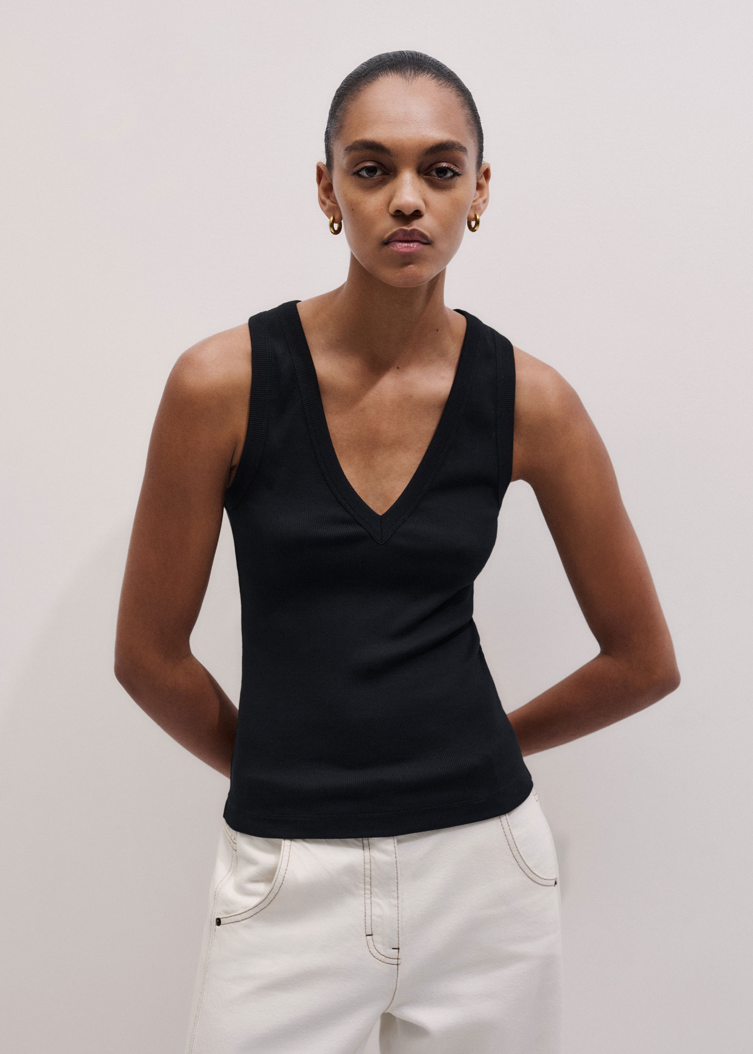 Women's Black Ultimate V-Neck Vest | ME+EM