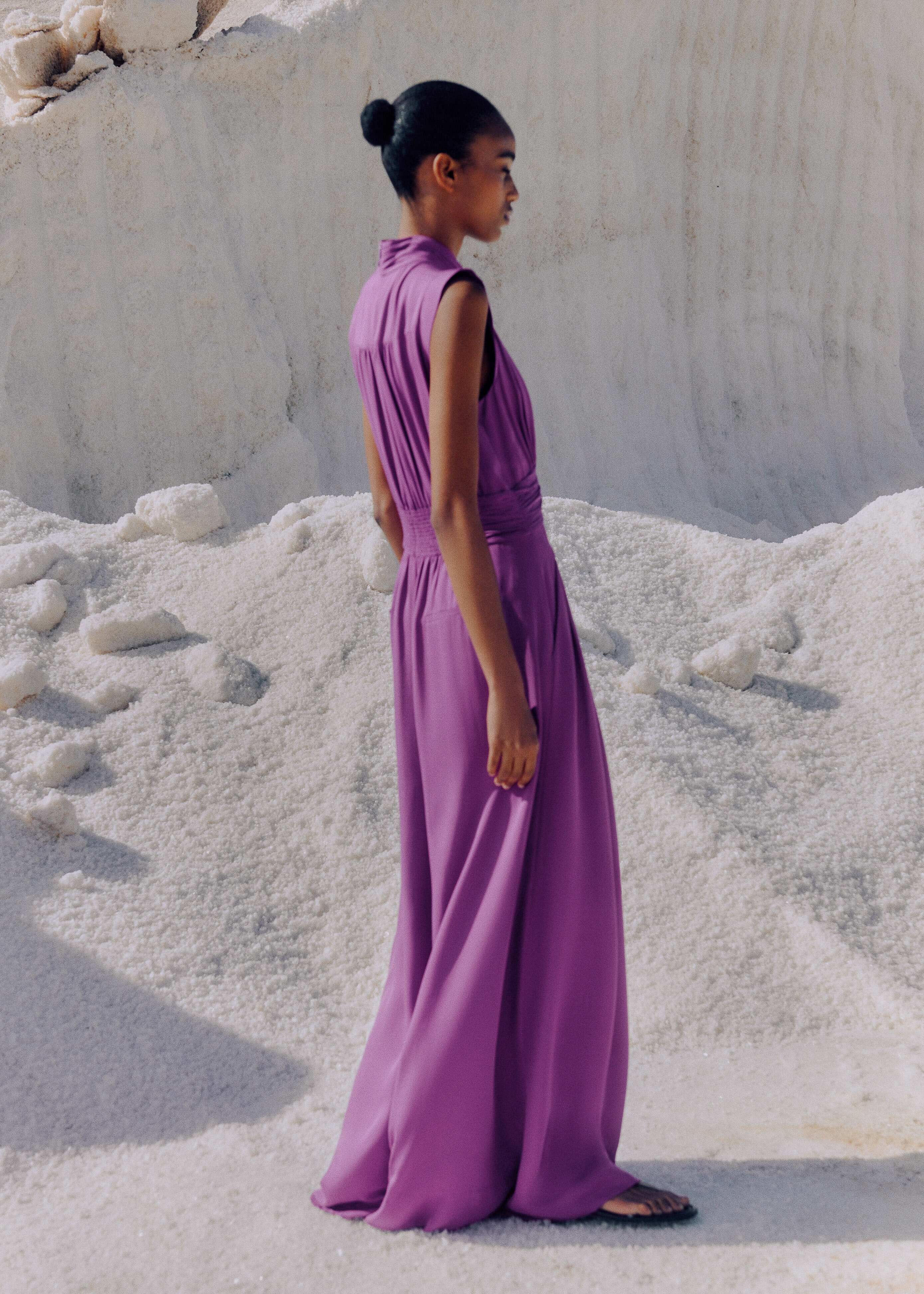 Women's Purple Silk Wide Leg Jumpsuit | ME+EM