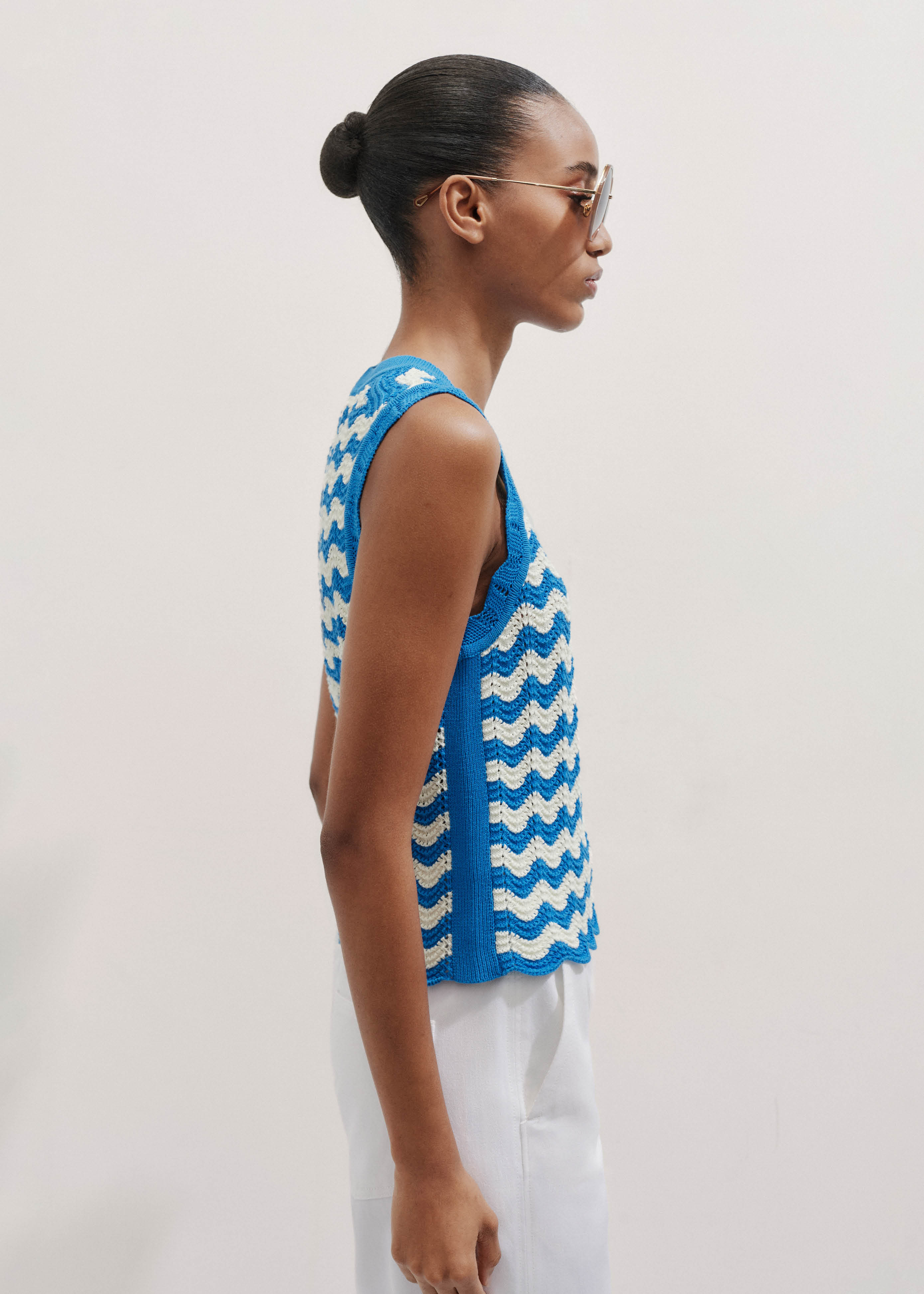 トップス eaphi BUSTIE LINE SLEEVELESS KNIT tops