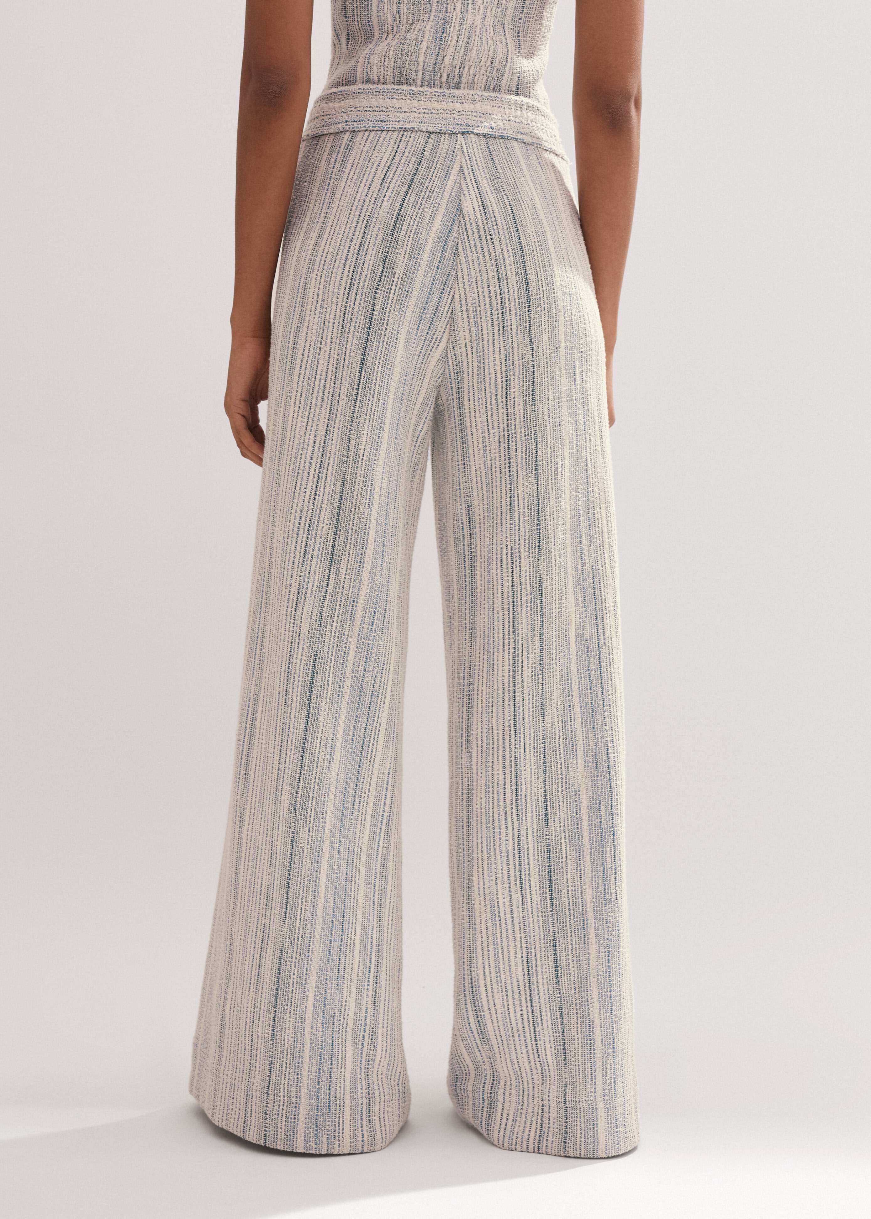 Women's Cream Jacquard Wide-Leg Pant | ME+EM
