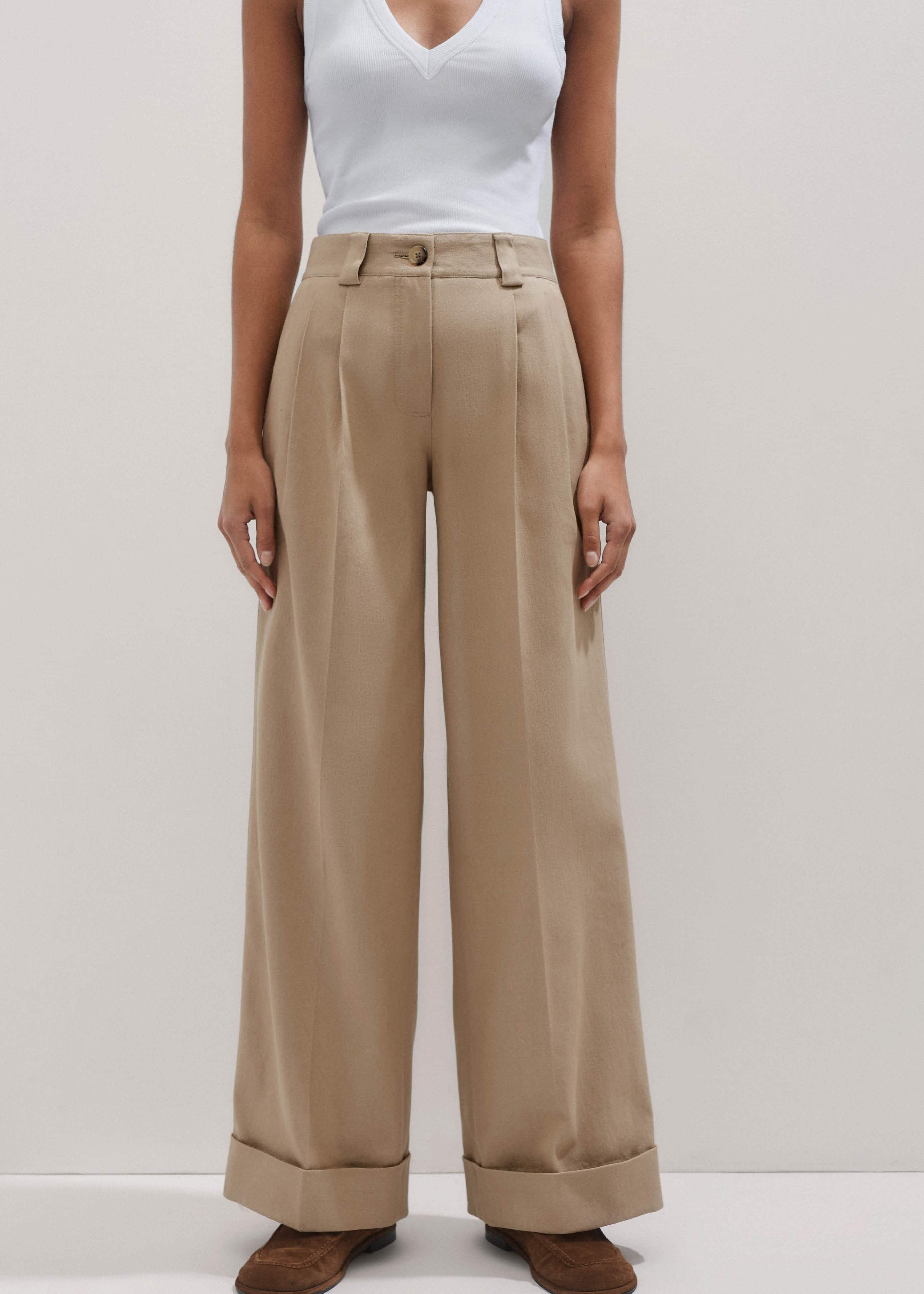 Pleated Straight-Leg Trainer-Grazer Trouser