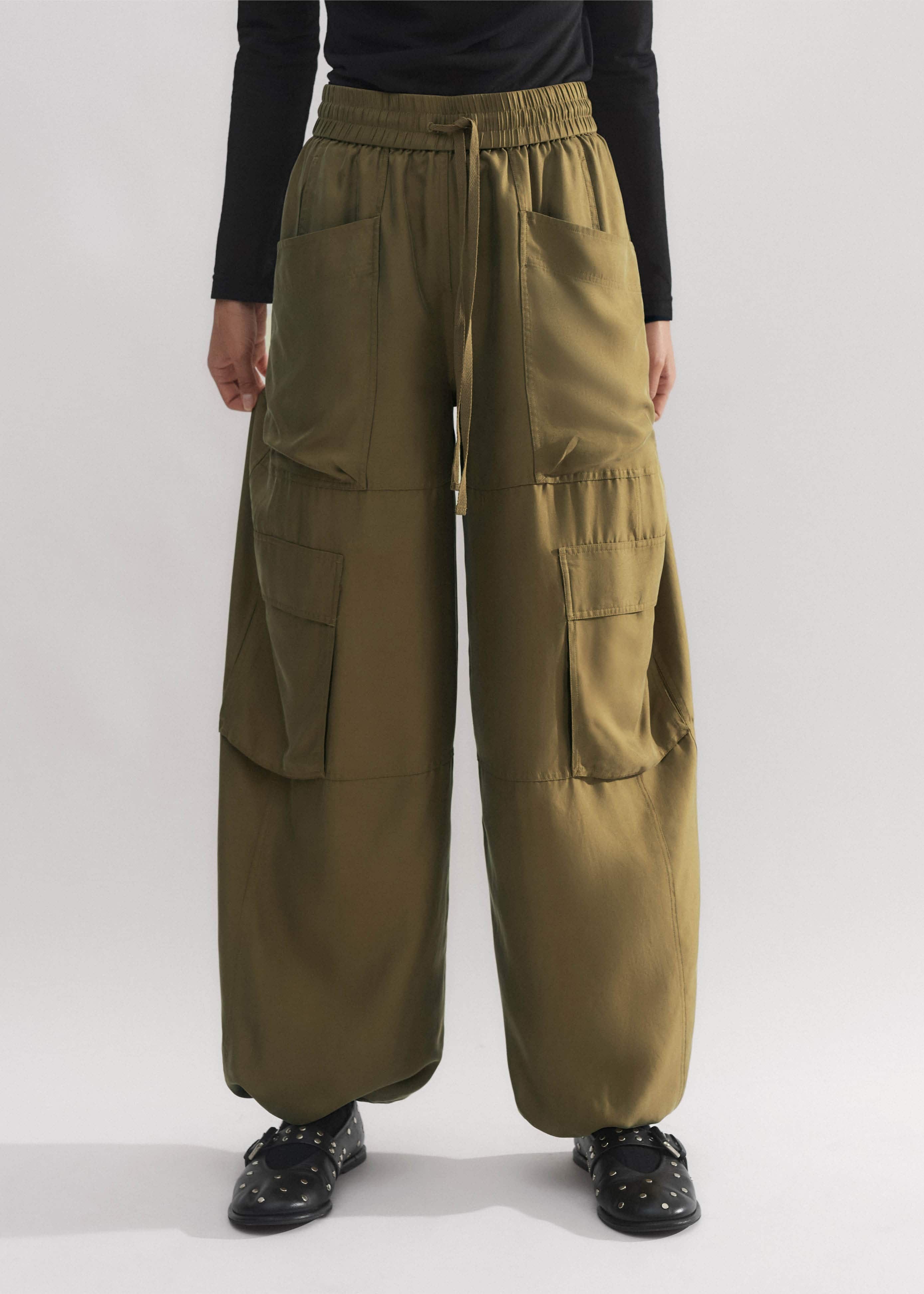 Washed Silk Parachute Trouser