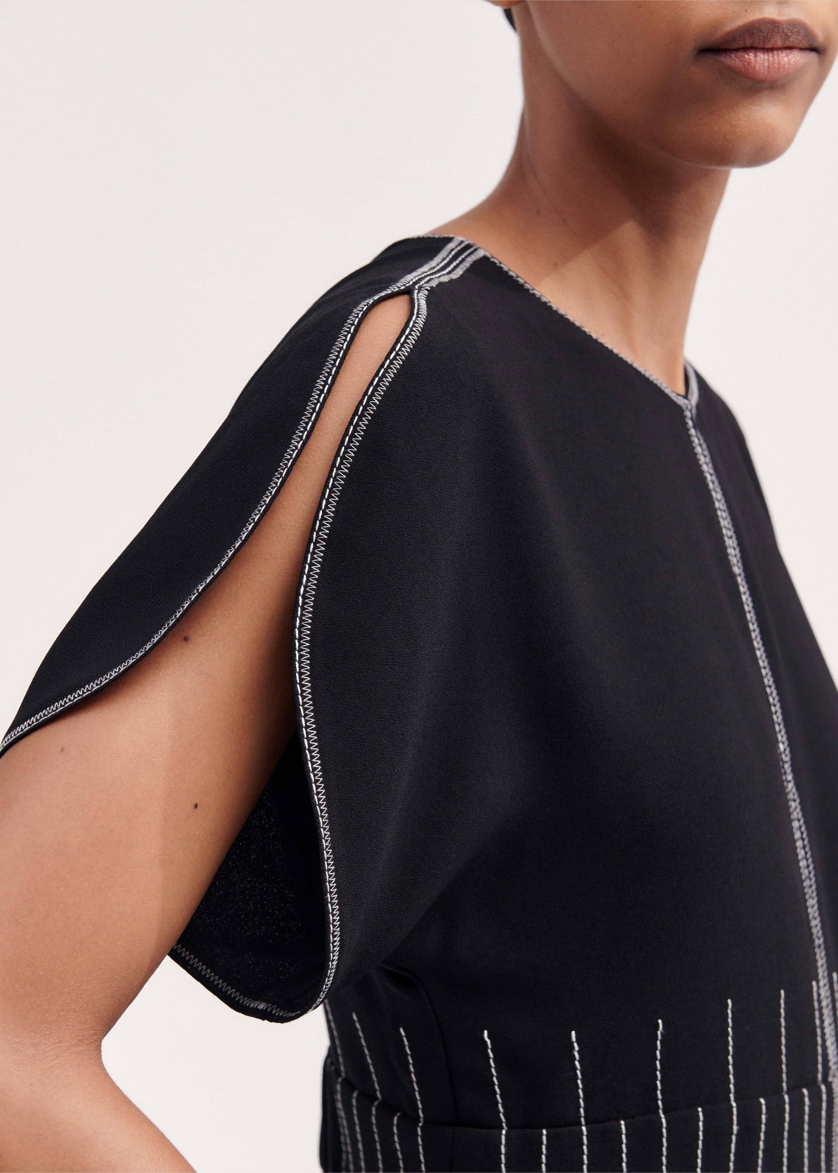 me and em contrast stitch midi dress ME+EM Contrast Stitch Midi Dress