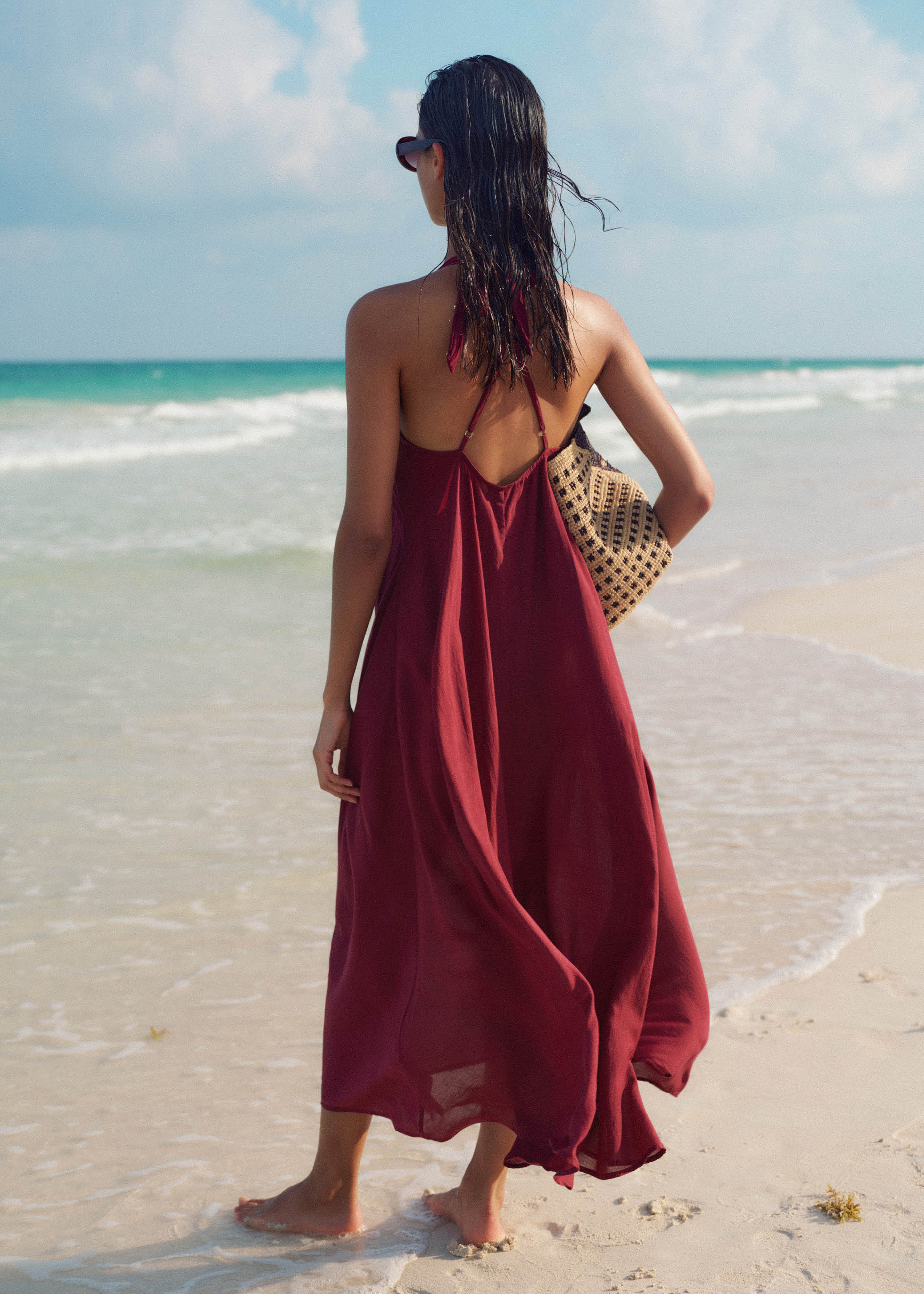 sheer halterneck maxi slip dress Women's Black Sheer Halterneck Maxi Slip Dress