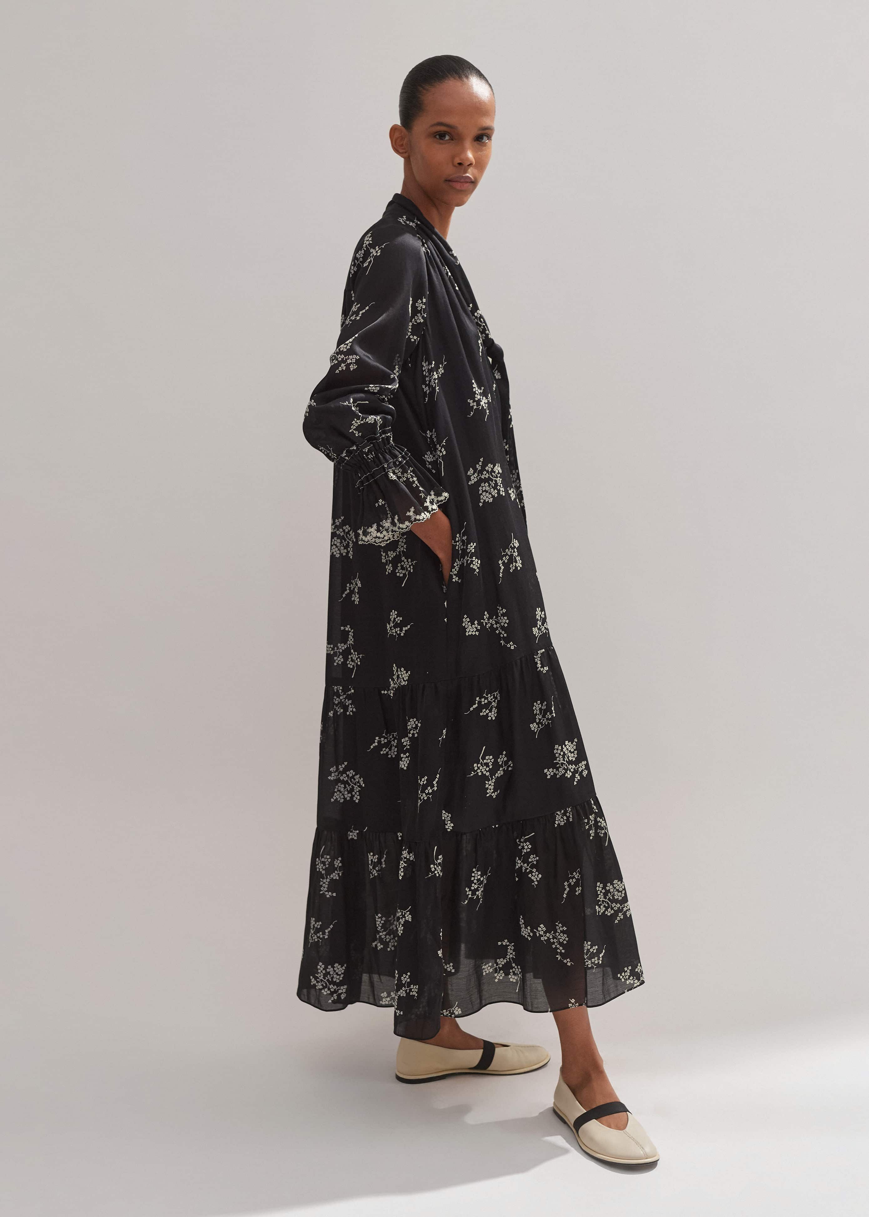 long sleeve royal blue maxi dress High end long sleeve pleated royal blue dress- Kari L
