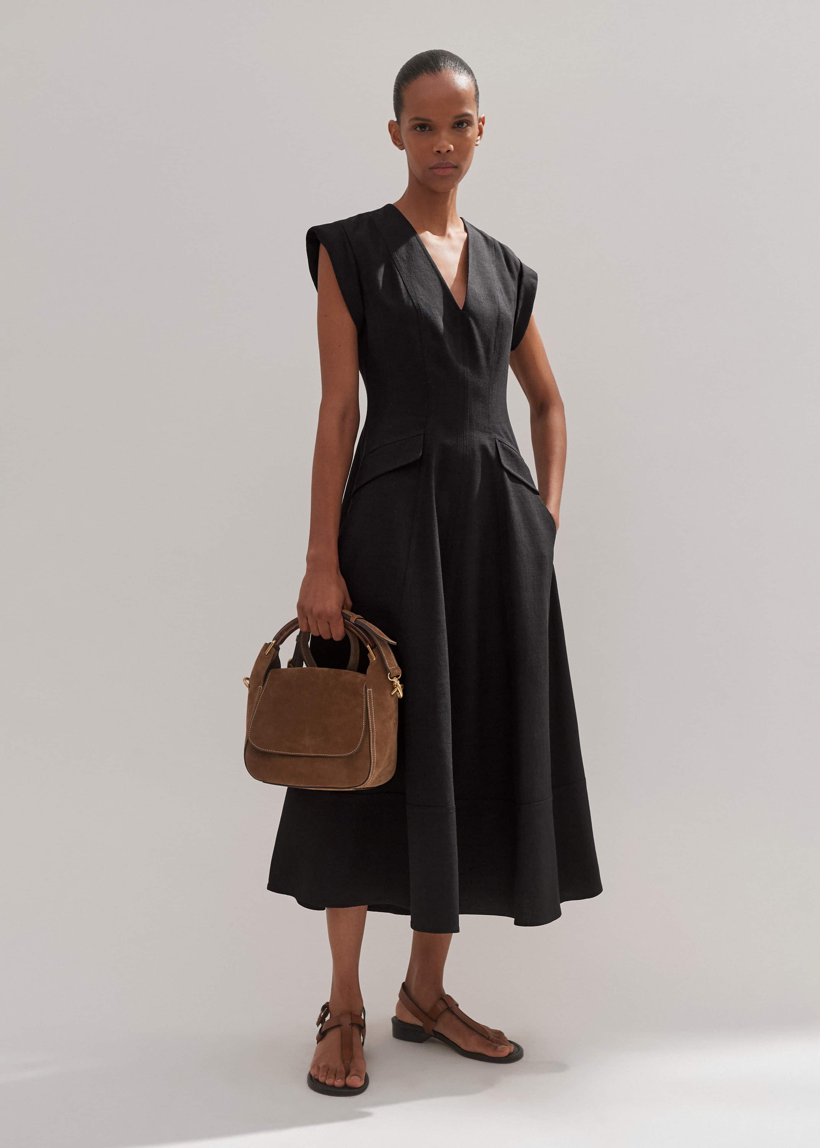 Tailored Flare Midi Dress