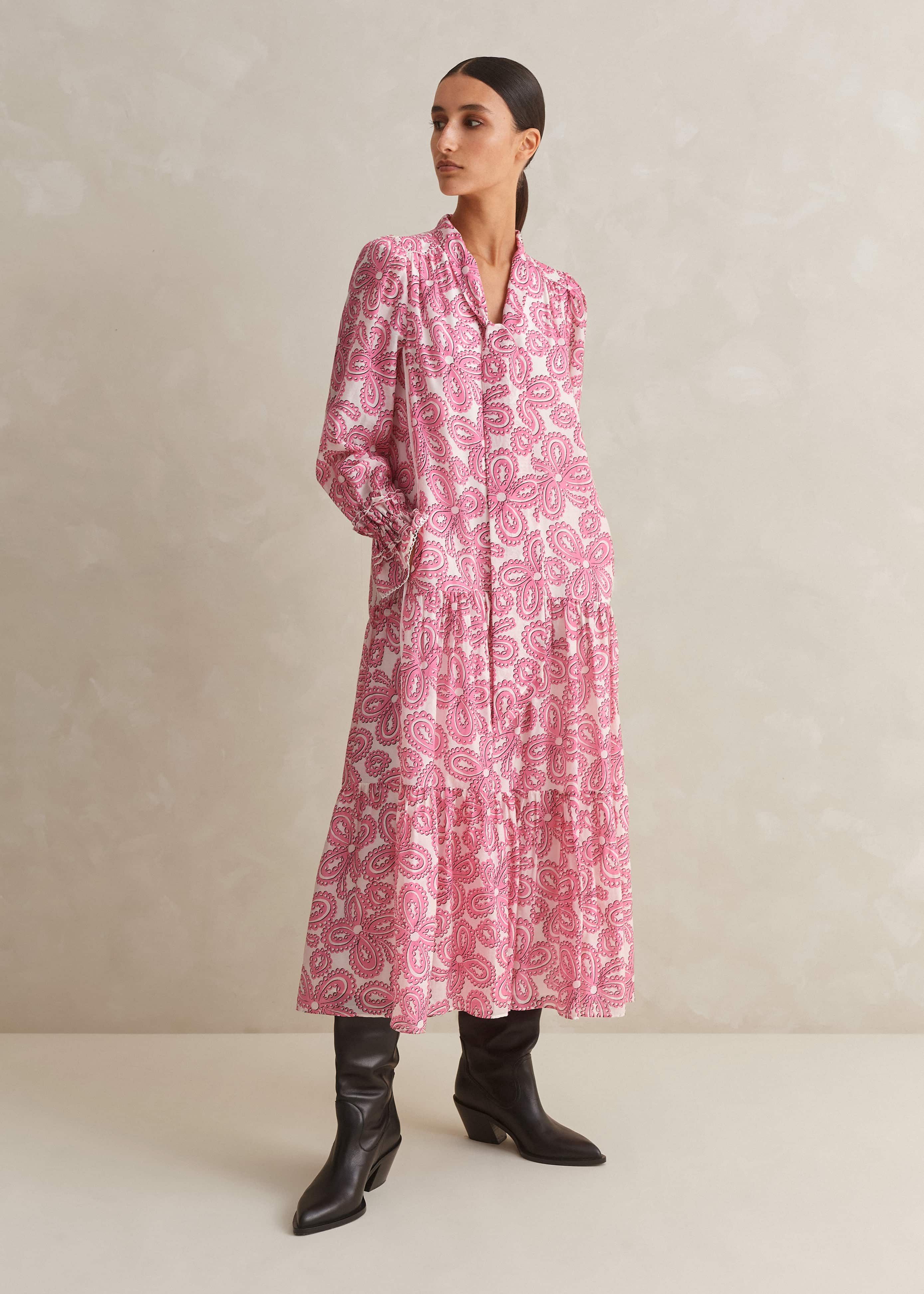 cotton silk dress design Meg By Design Odile Cotton Silk Dress  Manteau Noir