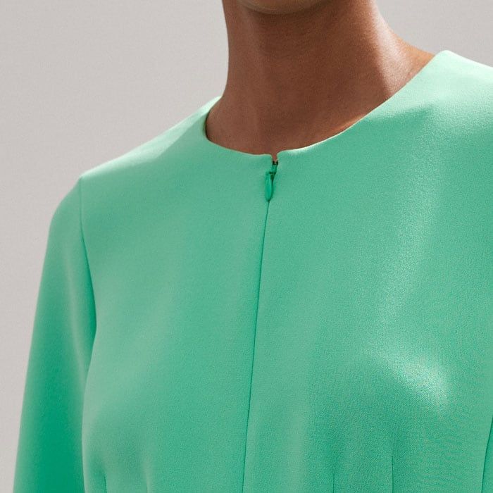 me and em mint green dress Women's Mint Fluid Crepe Elegant Midi Dress