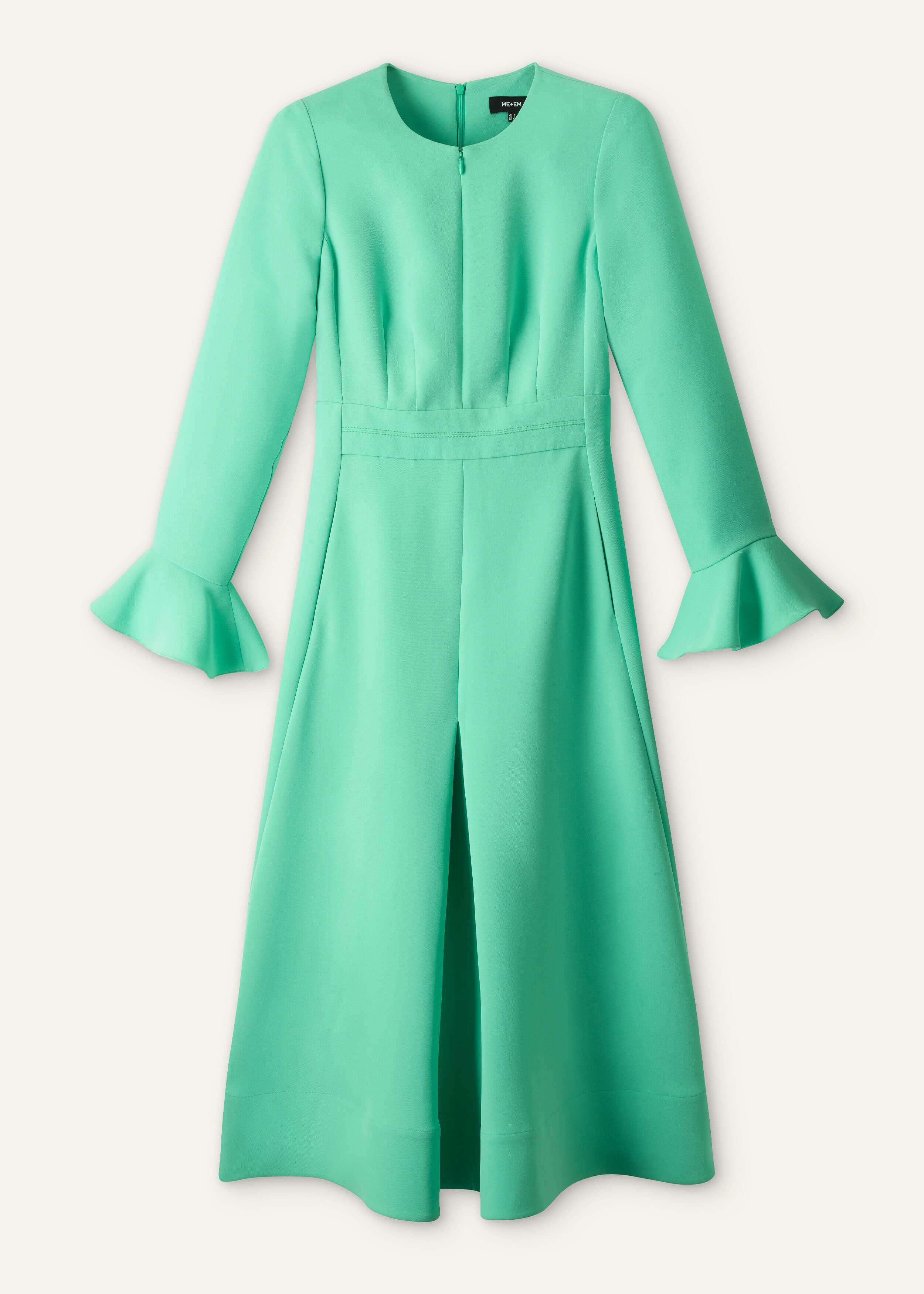 me and em mint green dress Women's Green Fluid Crepe Volant Statement Maxi Dress
