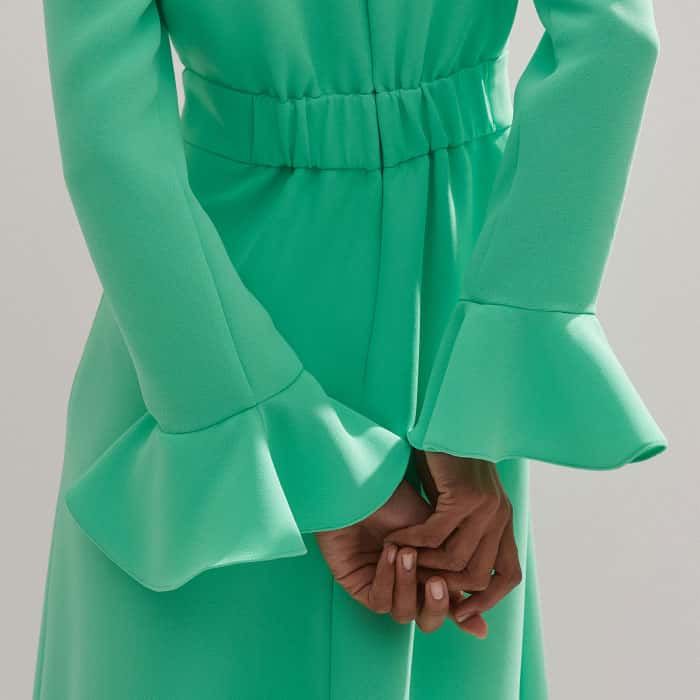fluid crepe elegant midi dress Me+Em Fluid Crepe Midi Dress In Deep Blue - 30% Off