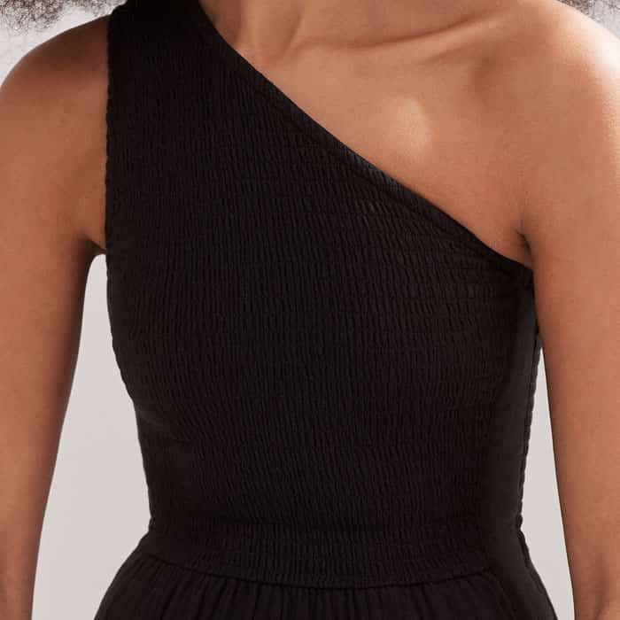 オールインワン・サロペット Amen One-Shoulder Black Dress NM-PRC-143-DRS-24-APR-5169-