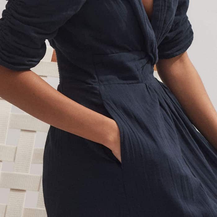 cheesecloth gathered sleeve maxi dress Women's Navy Cheesecloth Gathered Sleeve Maxi Dress