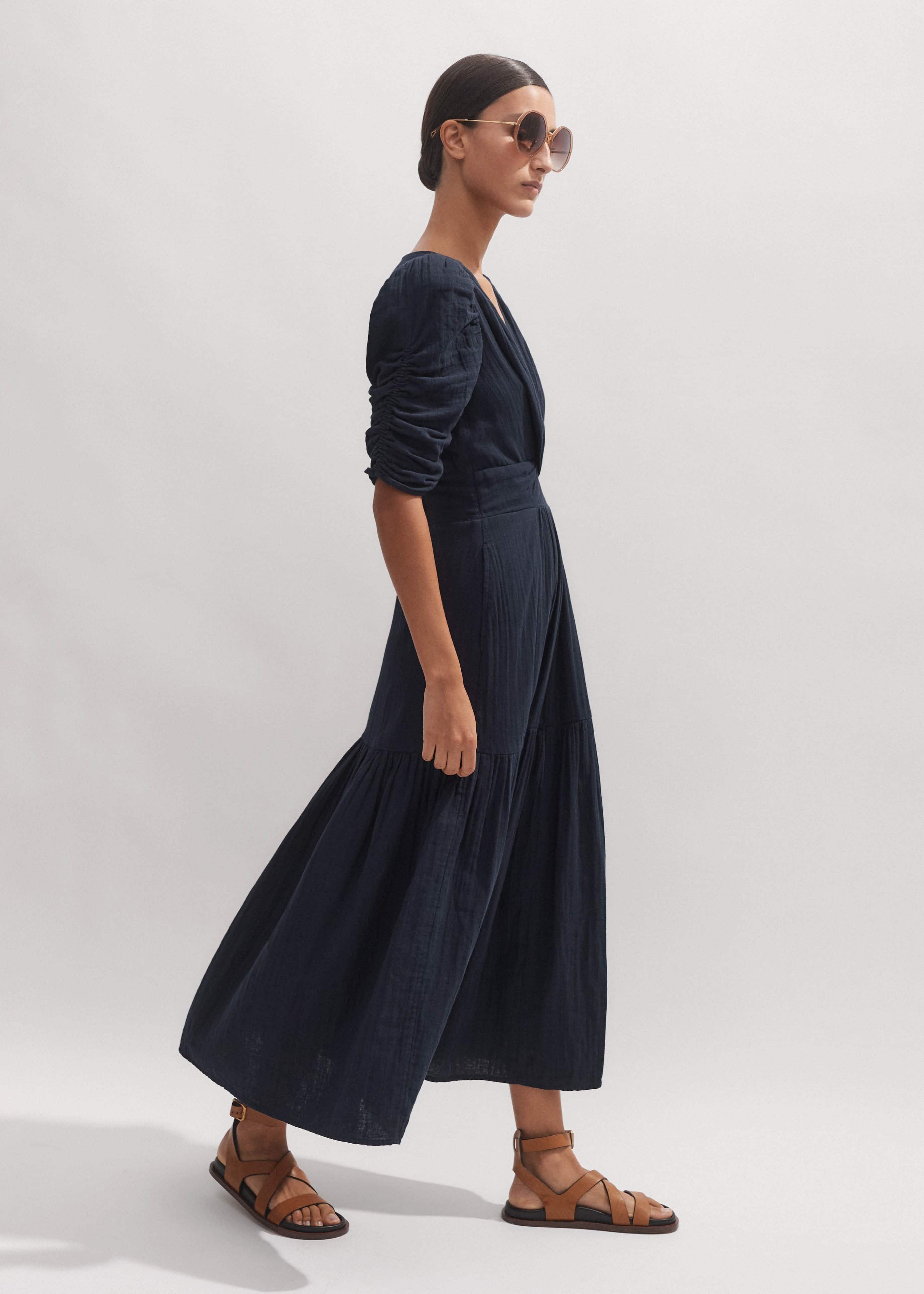 cheesecloth maxi dress Cheesecloth Maxi Dress Cheesecloth Tops And Dresses Women's Blue Cheesecloth Fit Flare Maxi Dress ME+
