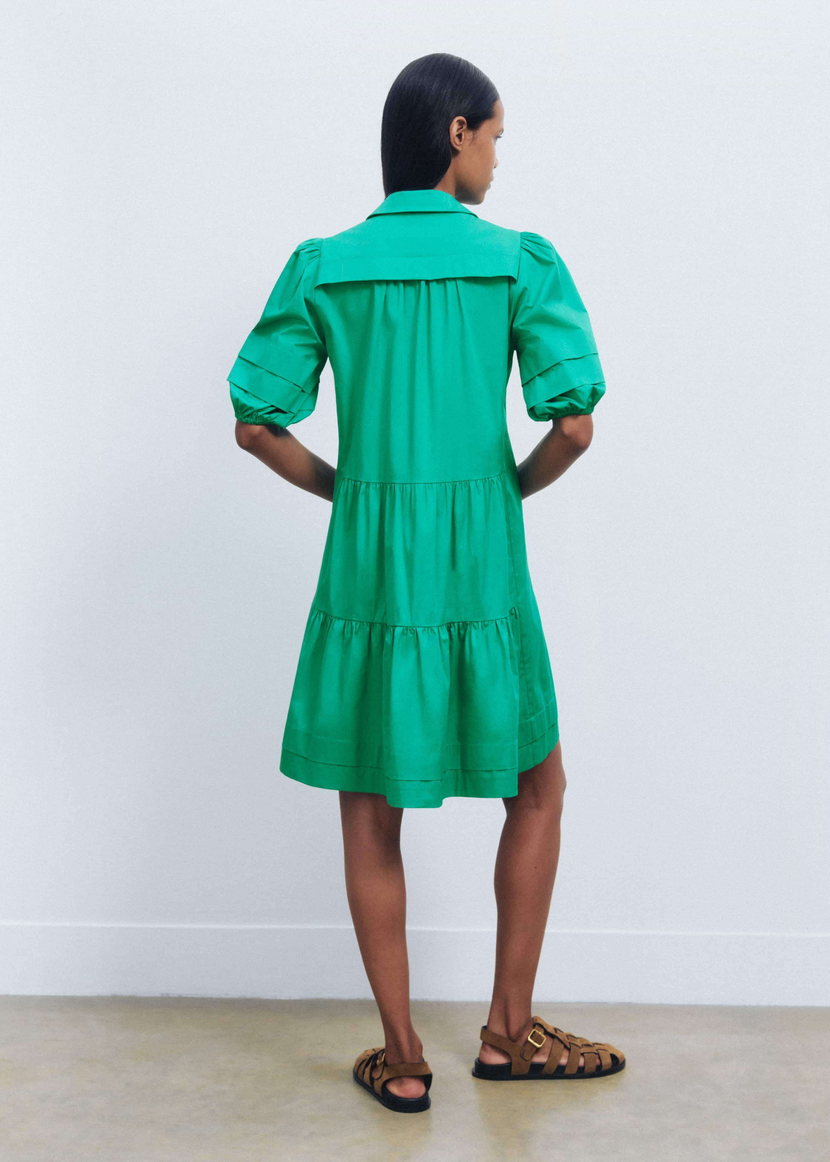 Women's Green Super Soft Poplin Swing Dress | ME+EM Women's Green Super Soft Poplin Swing Dress | ME+EM