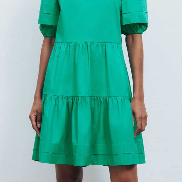 green fifties dress Kids 'Sabrina' Vintage Polka Dot 50's Girls Dress - Green / 9 main image 1