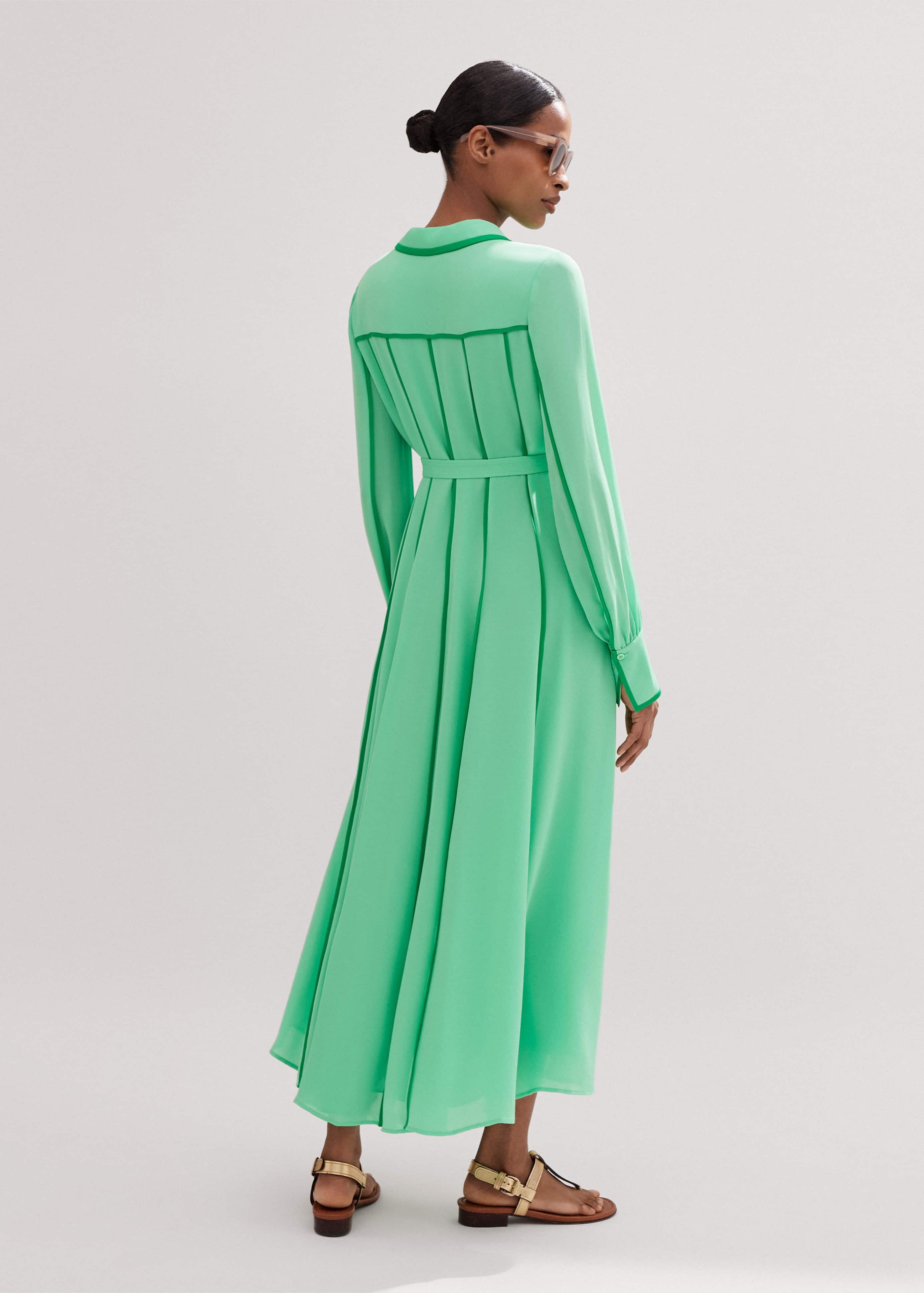 what colour belt with green dress Pink/Green puff sleeve dress – simplydivineconsign