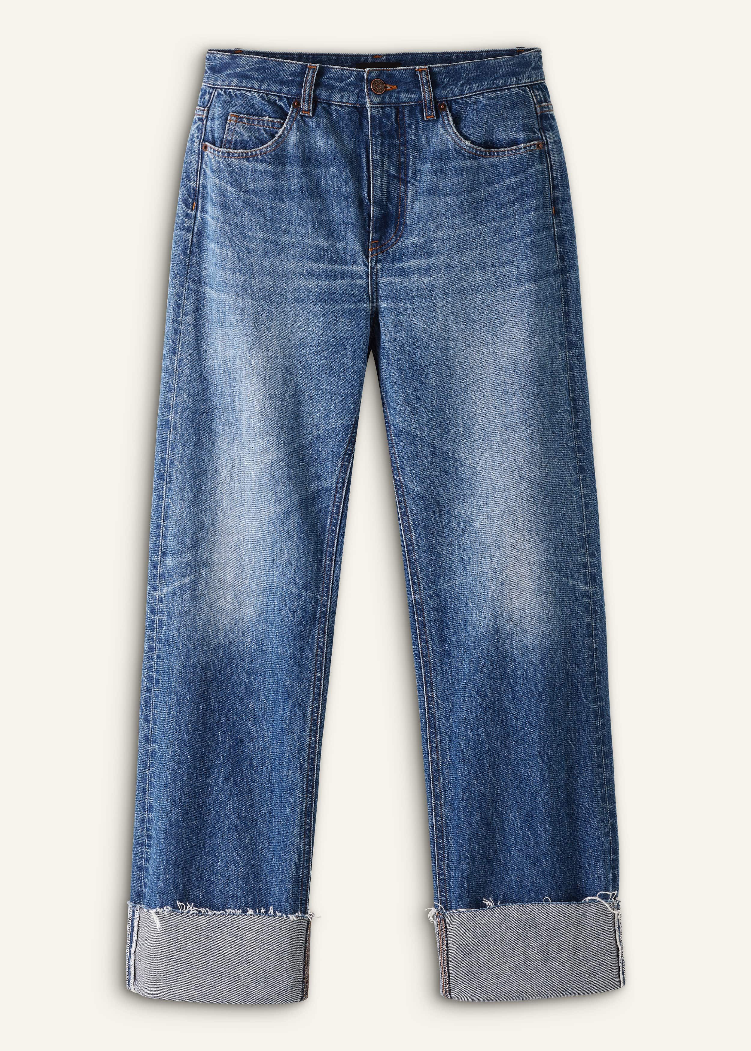 デニム・ジーパン TURNED UP JEANS STRAIGHT LEG Turn Up Jean Light Wash | Sustainable Womenswear | Albaray