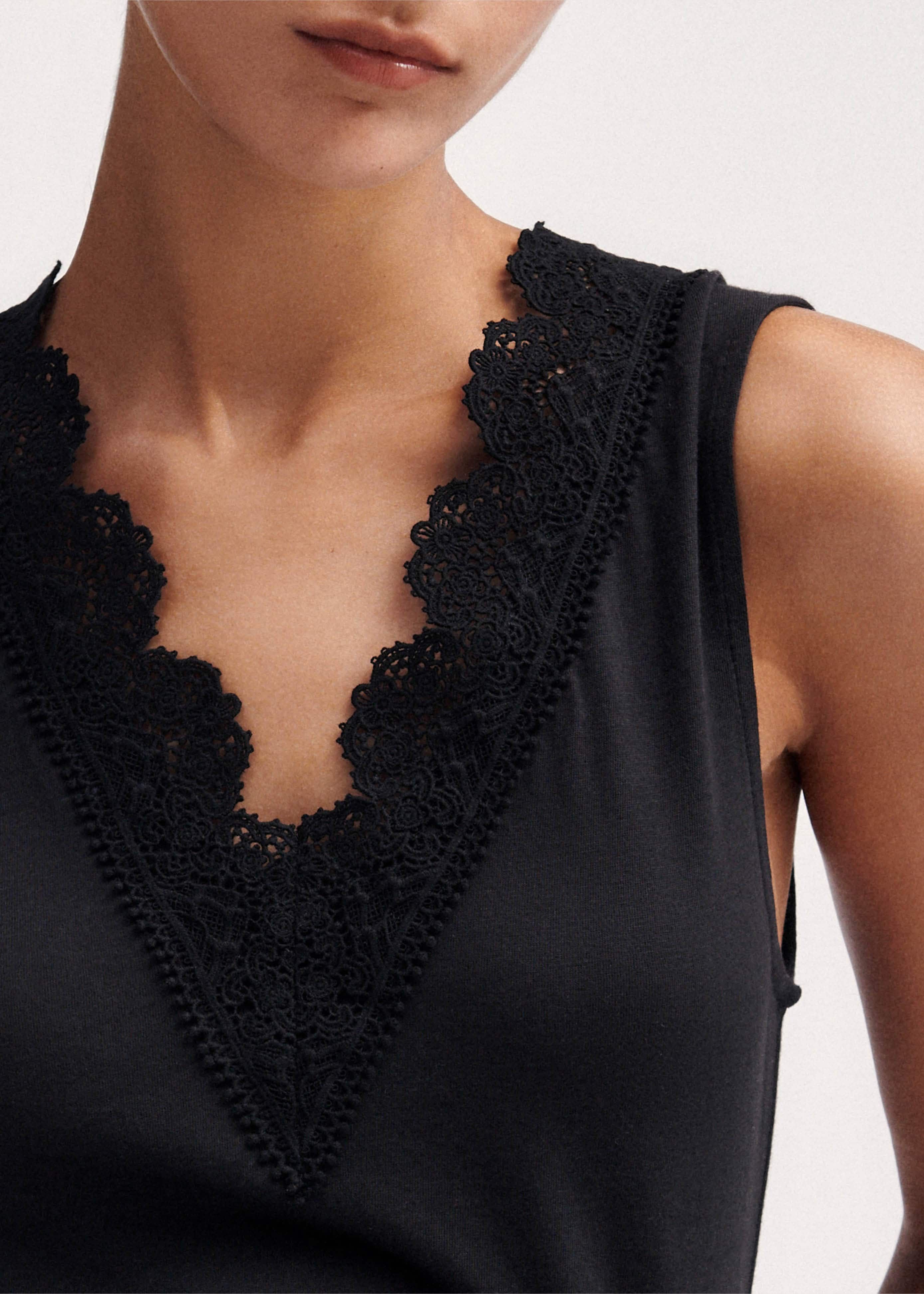 レディース &her Cut lace vest ブラック 黒 ノースリーブ レディース