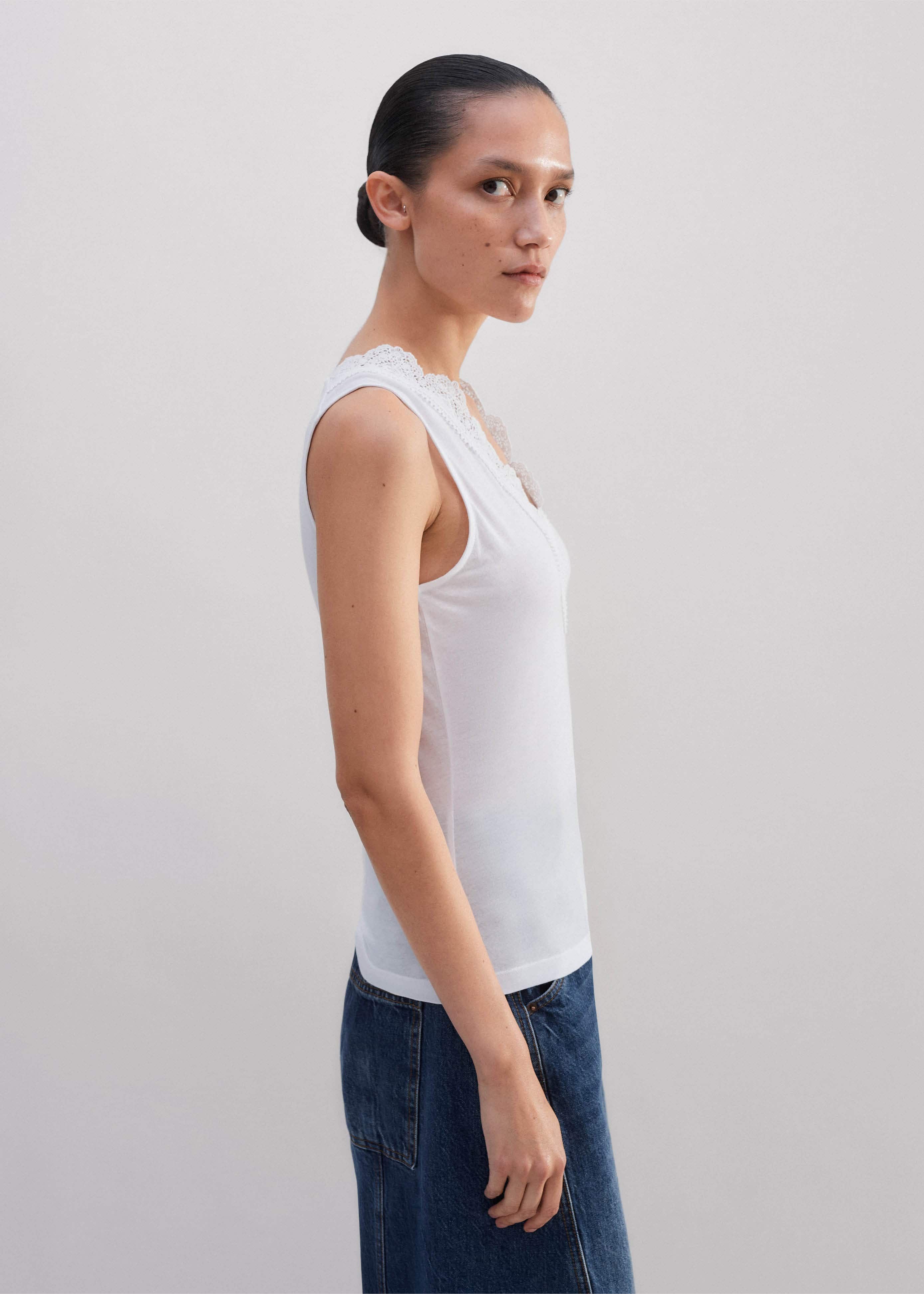 Women's White Lace Trim Layering Tank | ME+EM