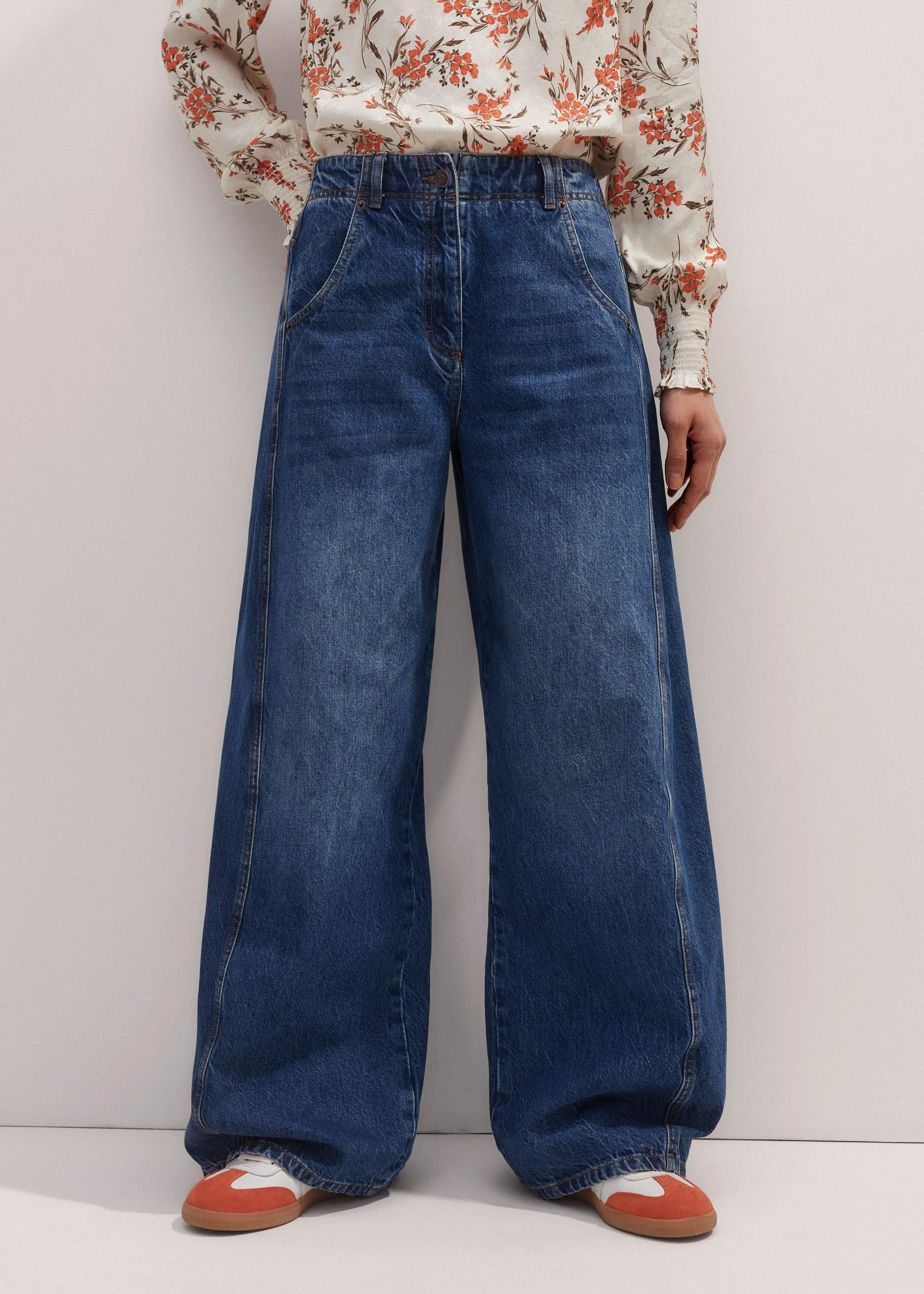 パンツ FELIM SOFT FOLD PLEATED DENIM Women's Blue Soft Denim Pleated Pant | ME+EM