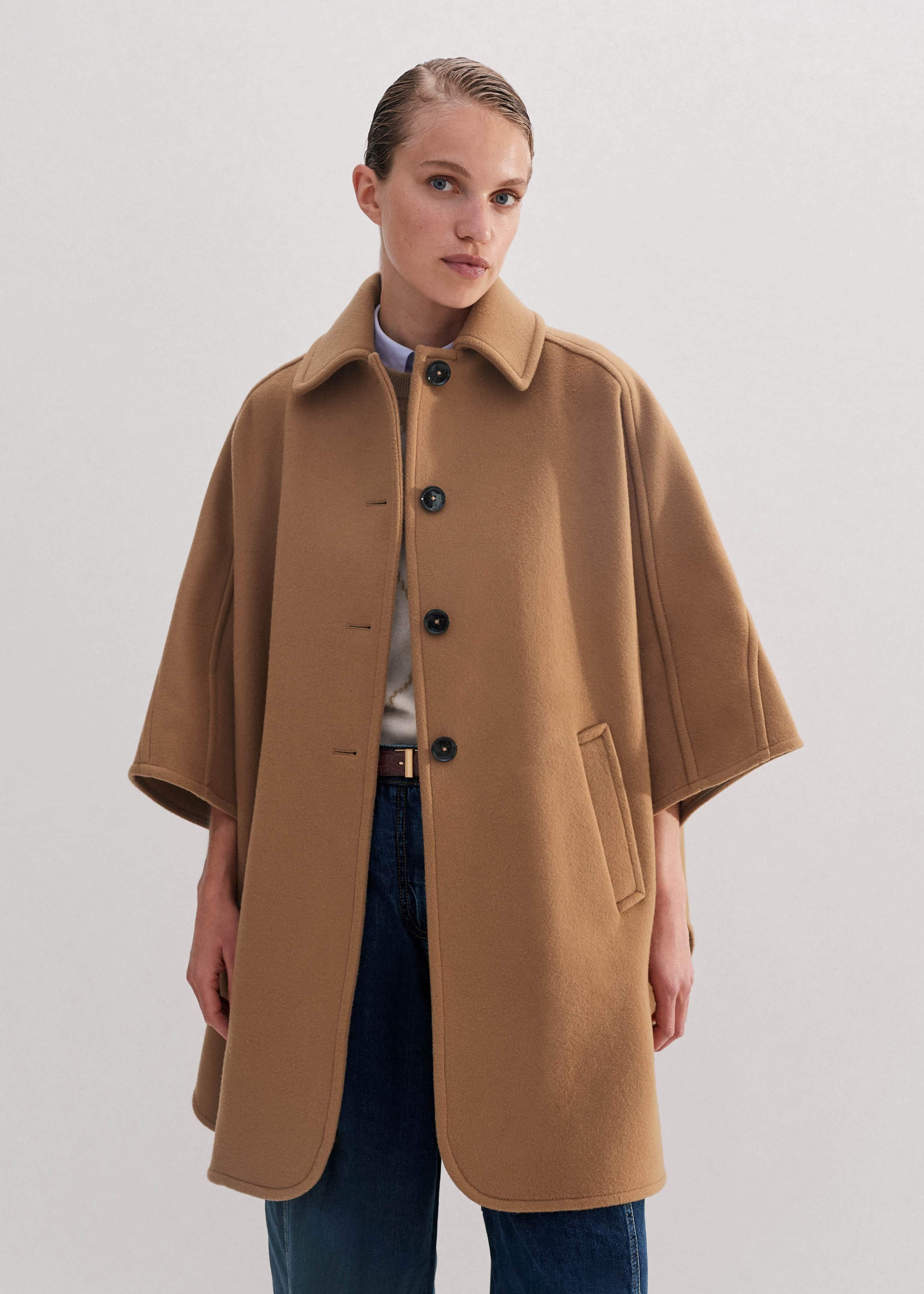 ジャケット・アウター MIELI INVARIANT Cape Rever Wool Coat Theory Cape Back Wool Coat | Saks Fifth Avenue