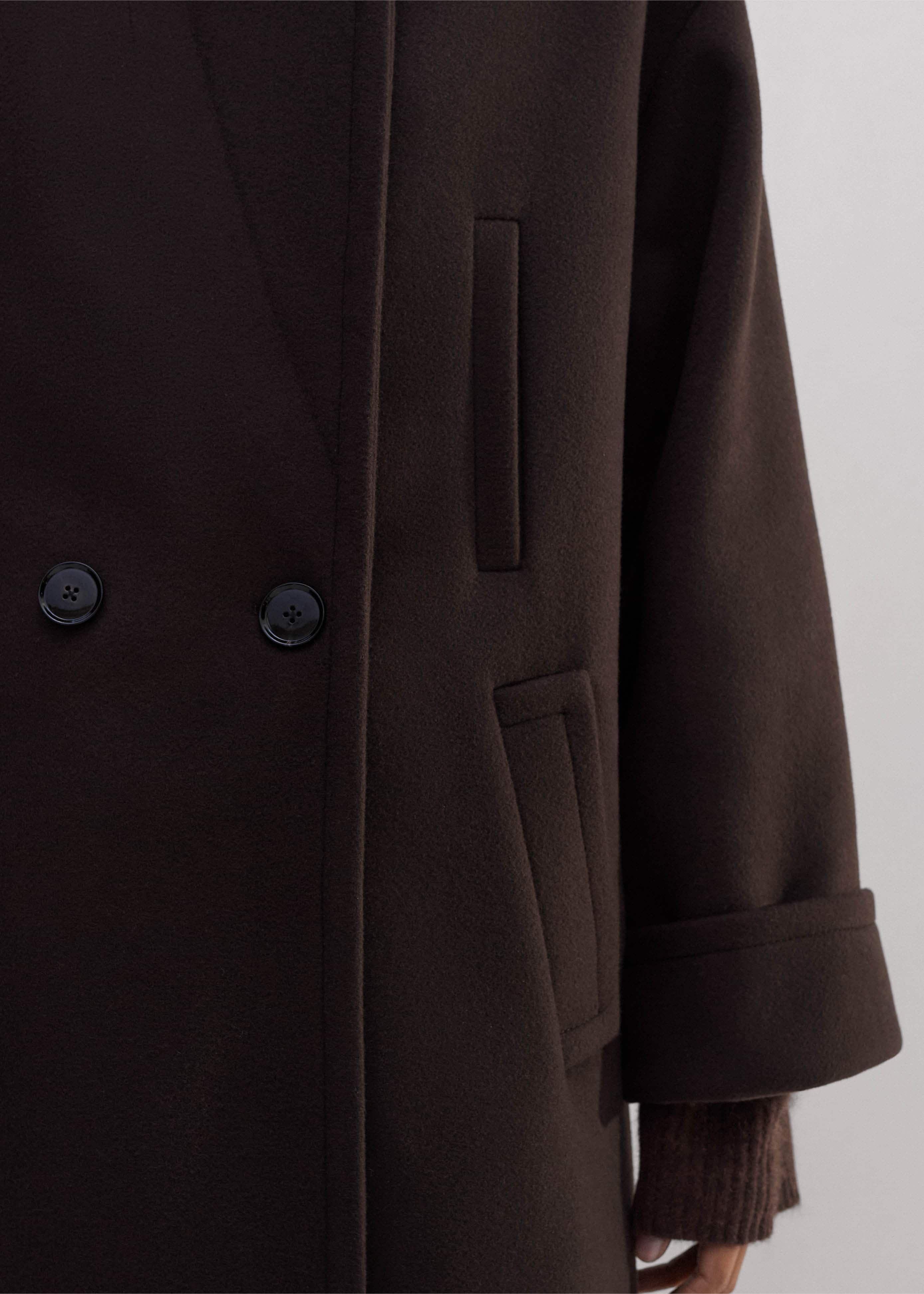 Women's Brown Luxe Wool-Blend Everyday Jumper Coat ME+EM