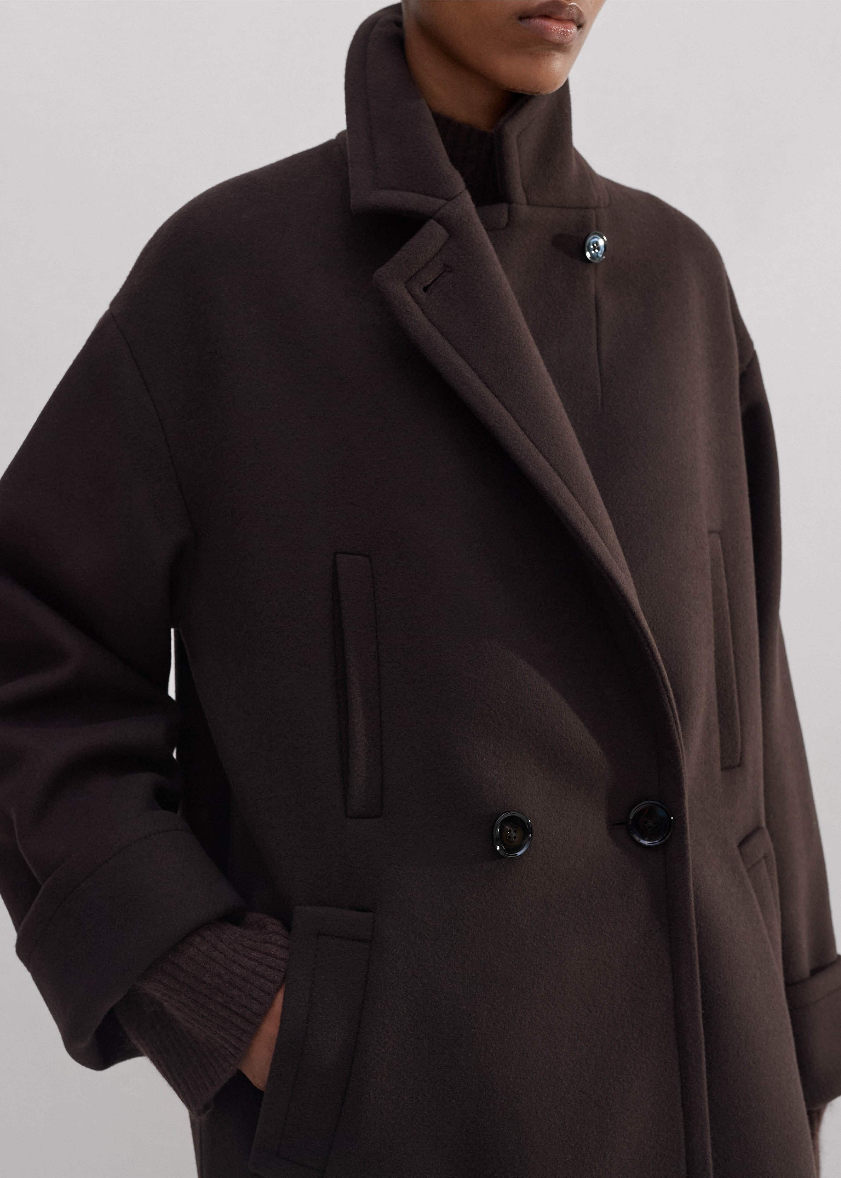 Women's Brown Luxe Wool-Blend Everyday Jumper Coat ME+EM