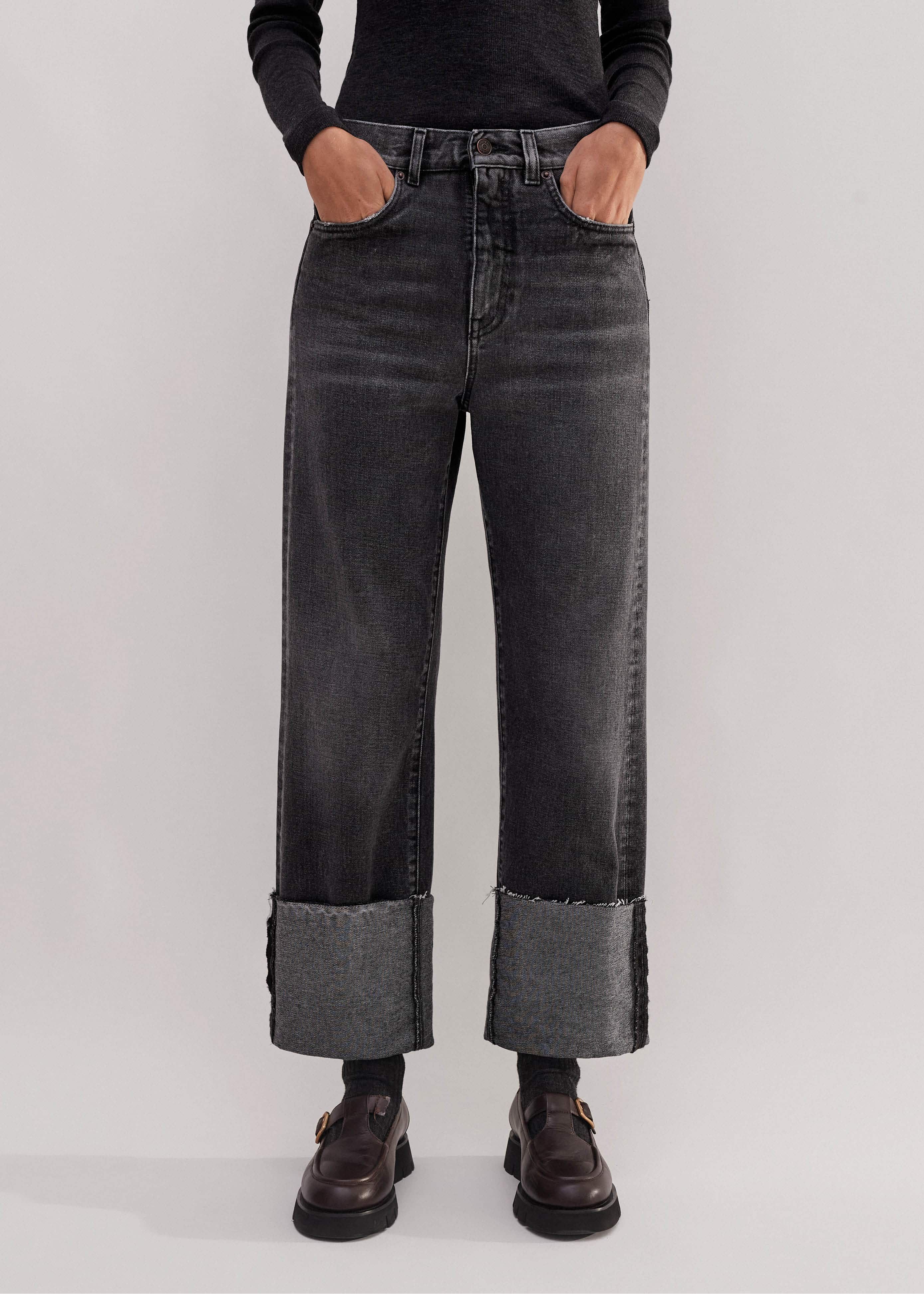 【YOURNUS】Timer Black Washed Wide Denim YOURNUS】Timer Black Washed Wide Denim (YOURNUS/デニム