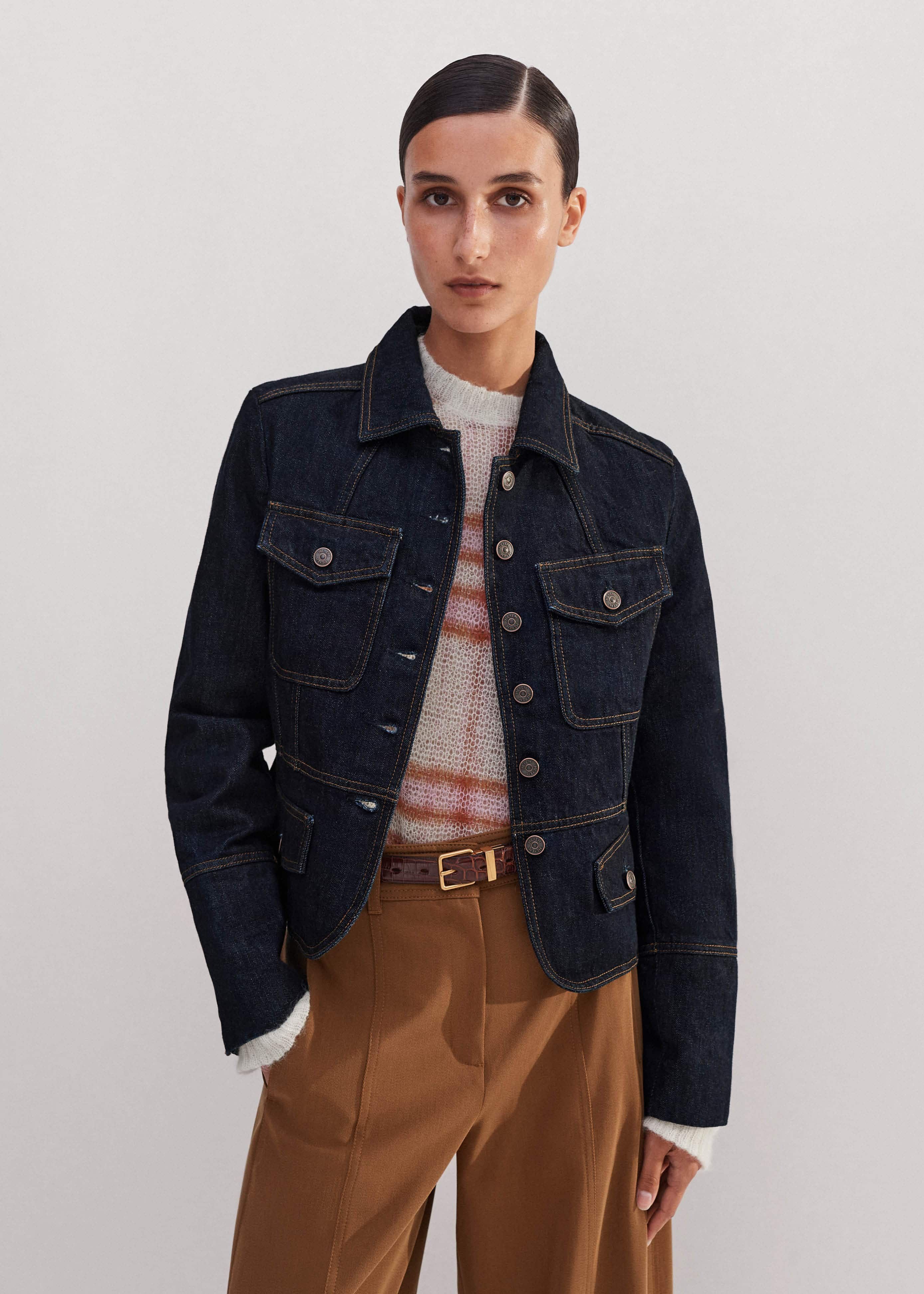 Womens Multi Zakken Militaire Jas Zip Up Button Down Denim Jean Jas Slanke Lente Herfst Utility Uitloper met Pocket, Donkerblauw, L Womens Multi Zakken Militaire Jas Zip Up Button Down Denim Jean Jas Slanke Lente Herfst Utility Uitloper met Pocket, Donkerblauw, L