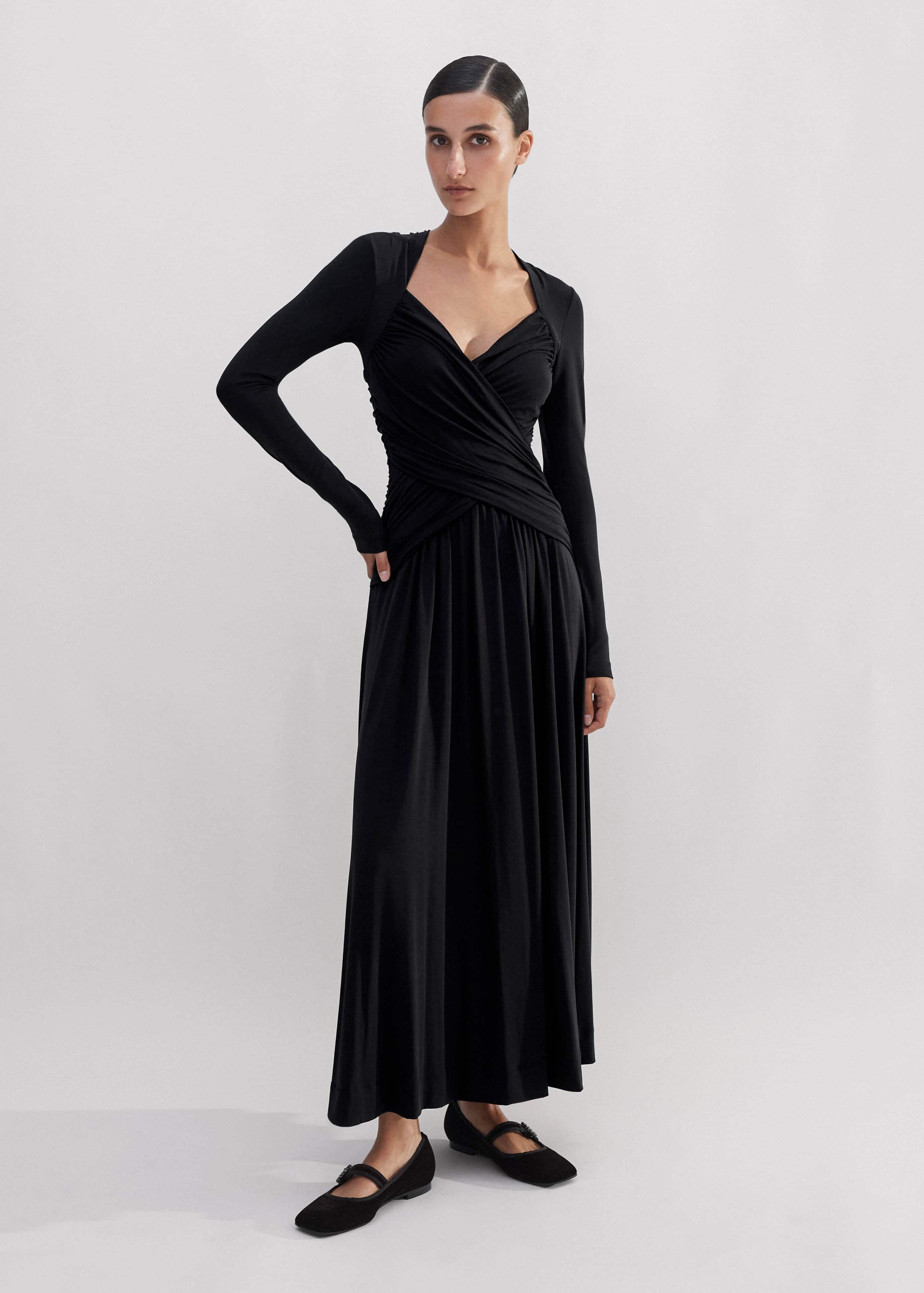 Ruched Panel Maxi Dress