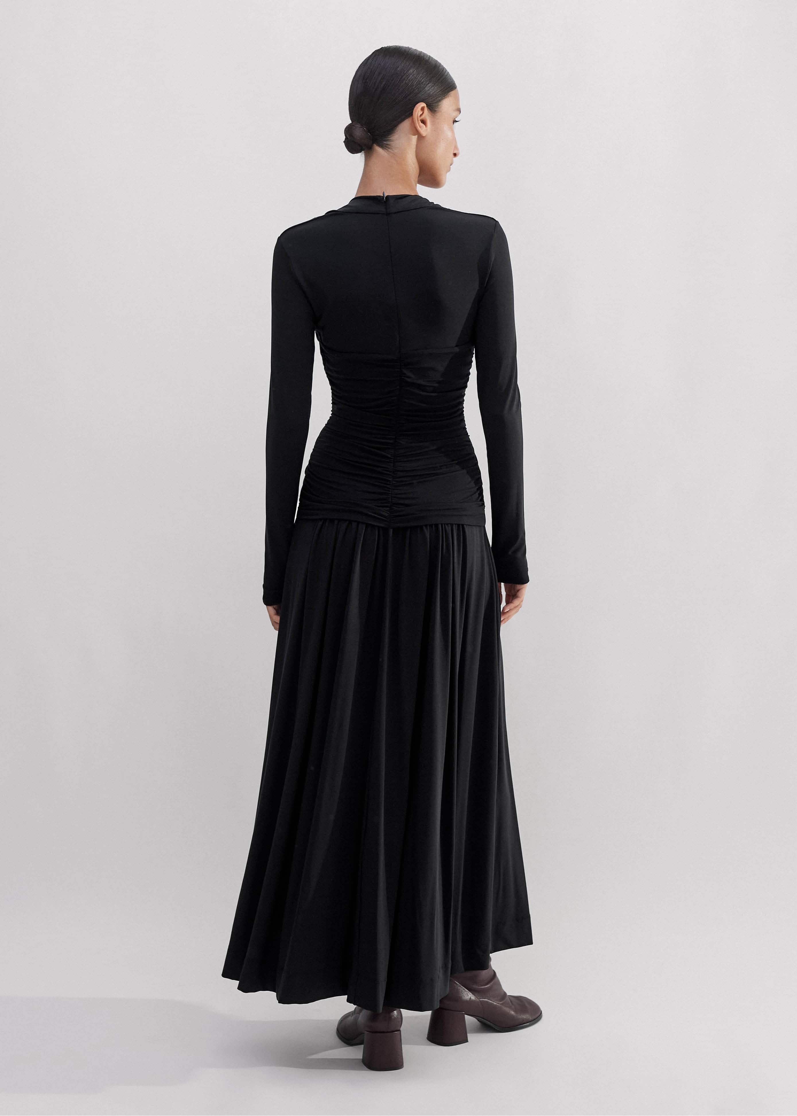ME+EM Ruched Panel Maxi Dress - Black