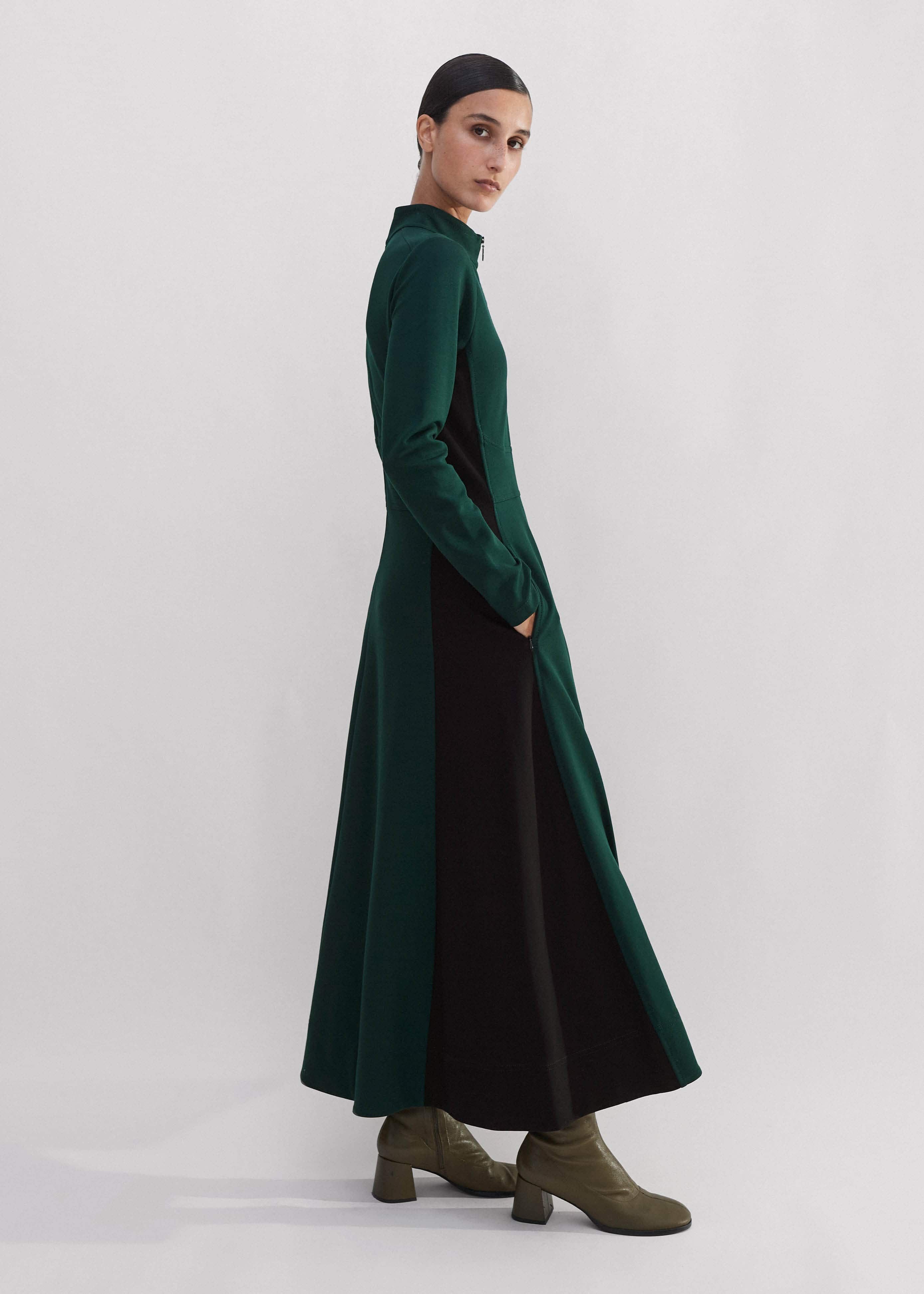 Women's Green Travel Tailoring Color Block Maxi Dress | ME+EM