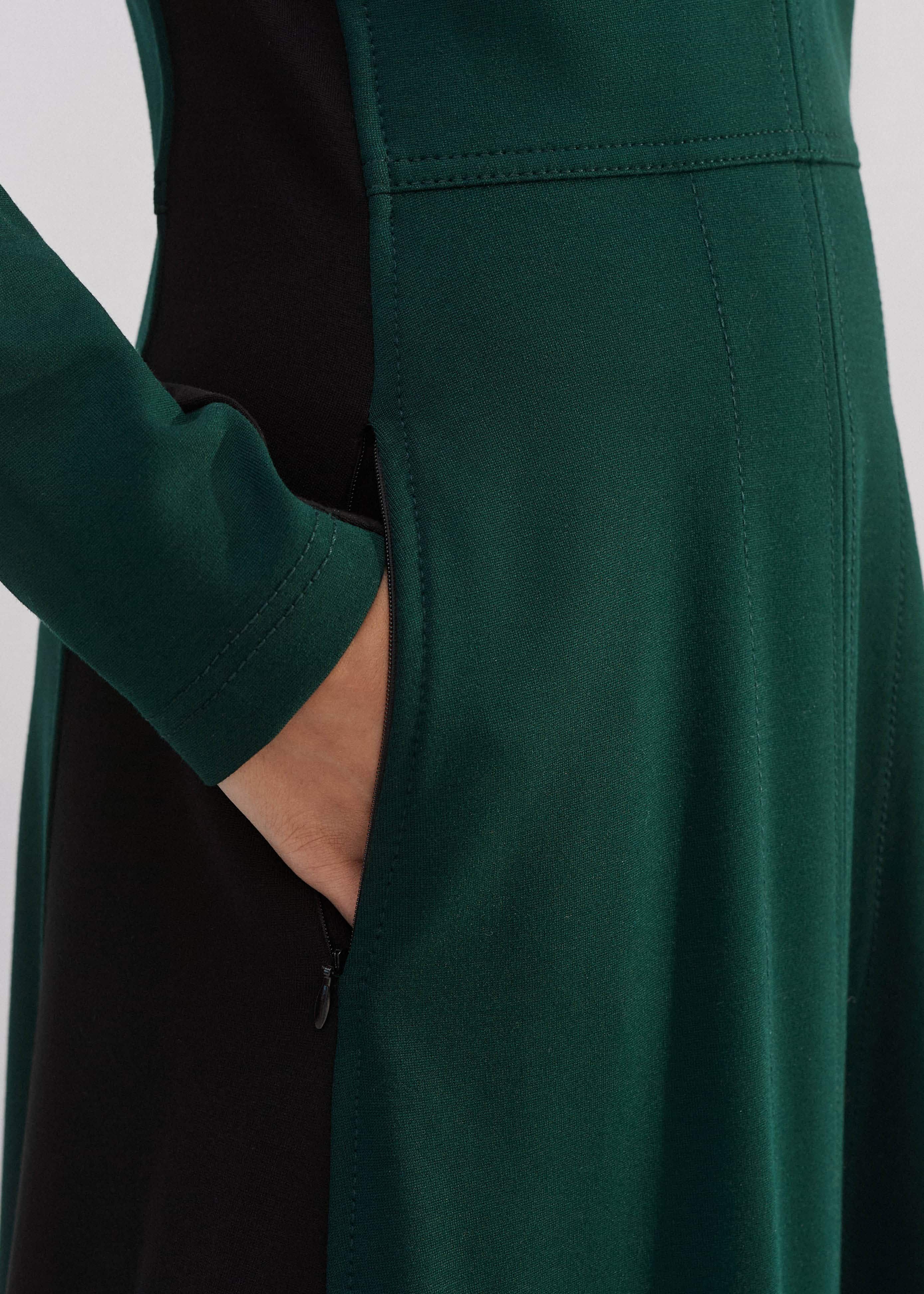 Women's Green Travel Tailoring Color Block Maxi Dress | ME+EM Women's Green Travel Tailoring Color Block Maxi Dress | ME+EM