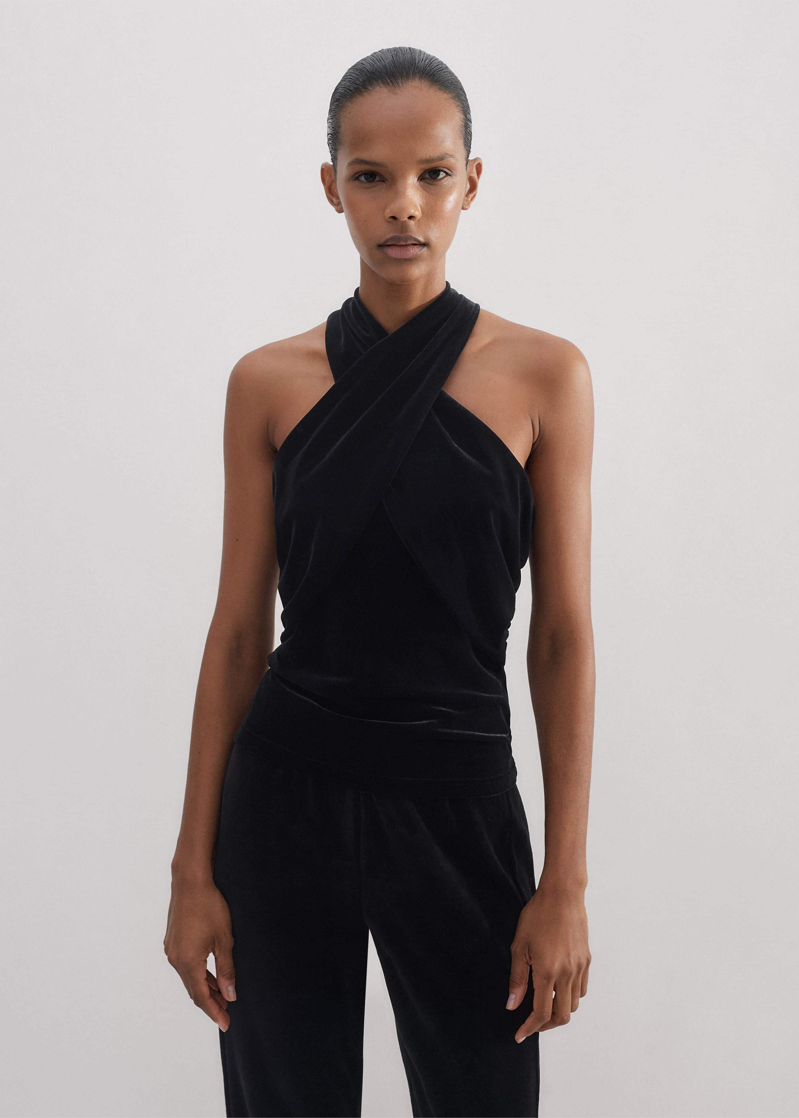 Fluid Velour Halterneck Top