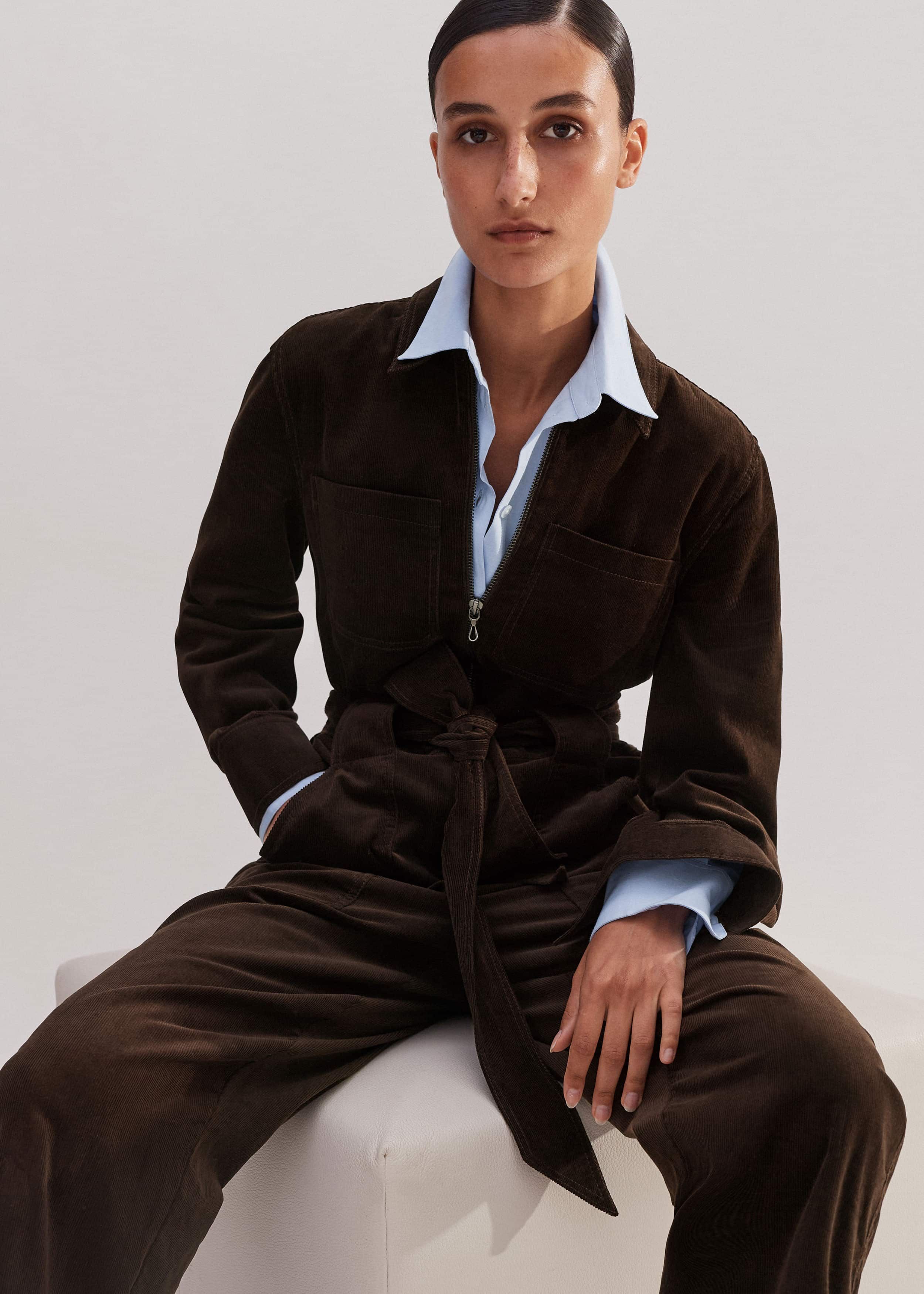 Soft Cord Jumpsuit + Belt