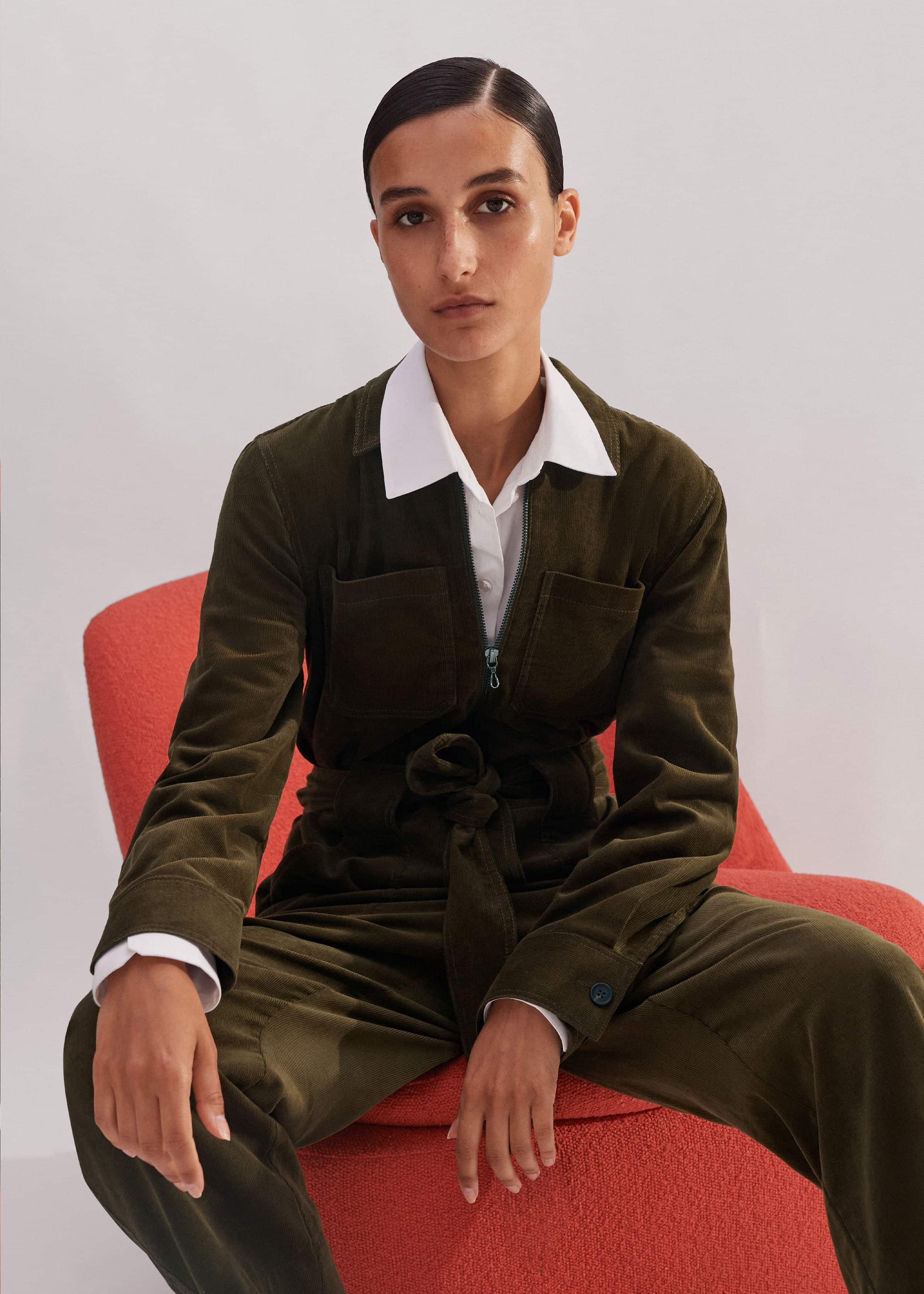 Soft Cord Jumpsuit + Belt