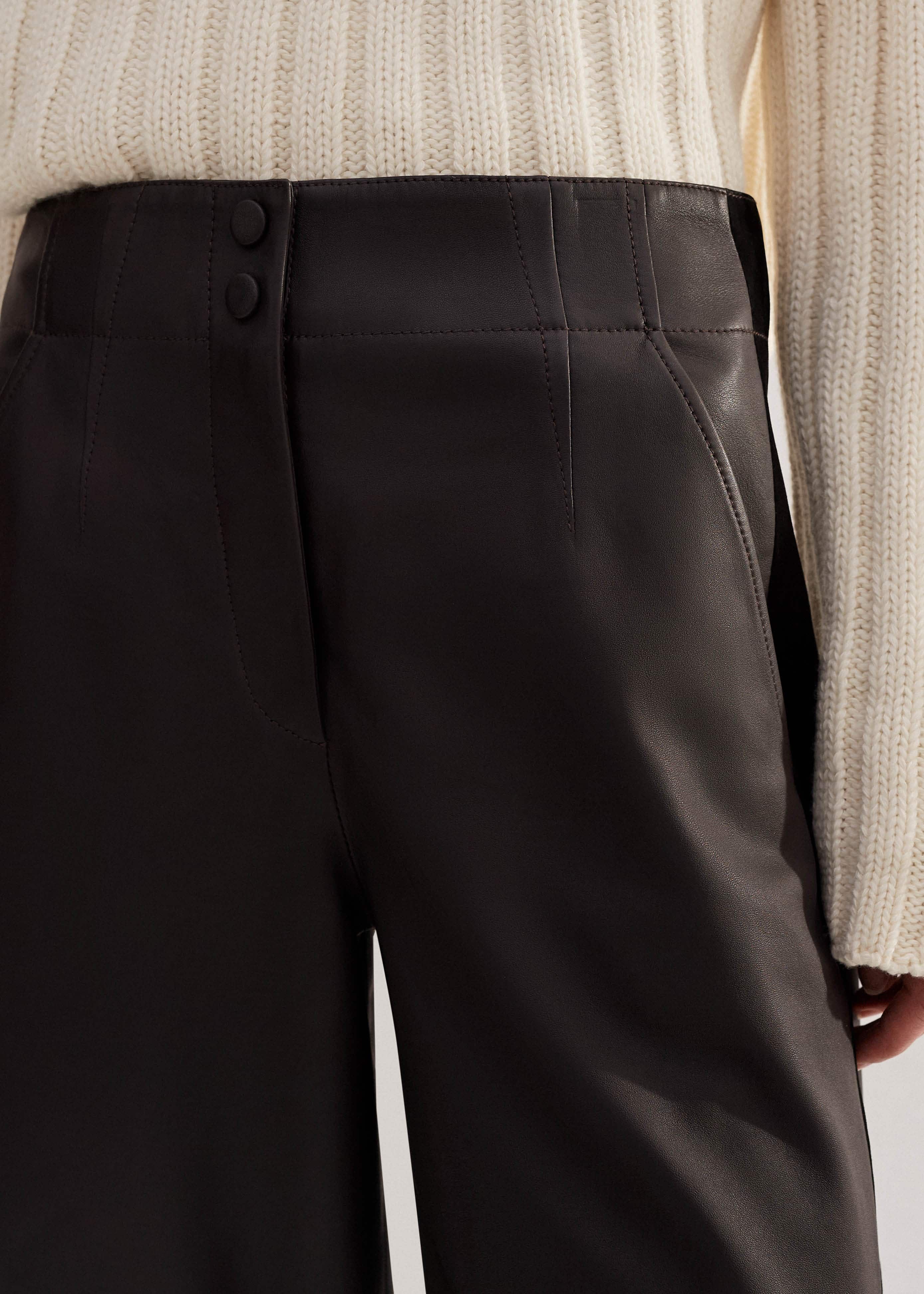 パンツ Wide-leg PU Leather Pants WN3725 FAUX LEATHER WIDE LEG PANTS ZW COLLECTION - Black | ZARA
