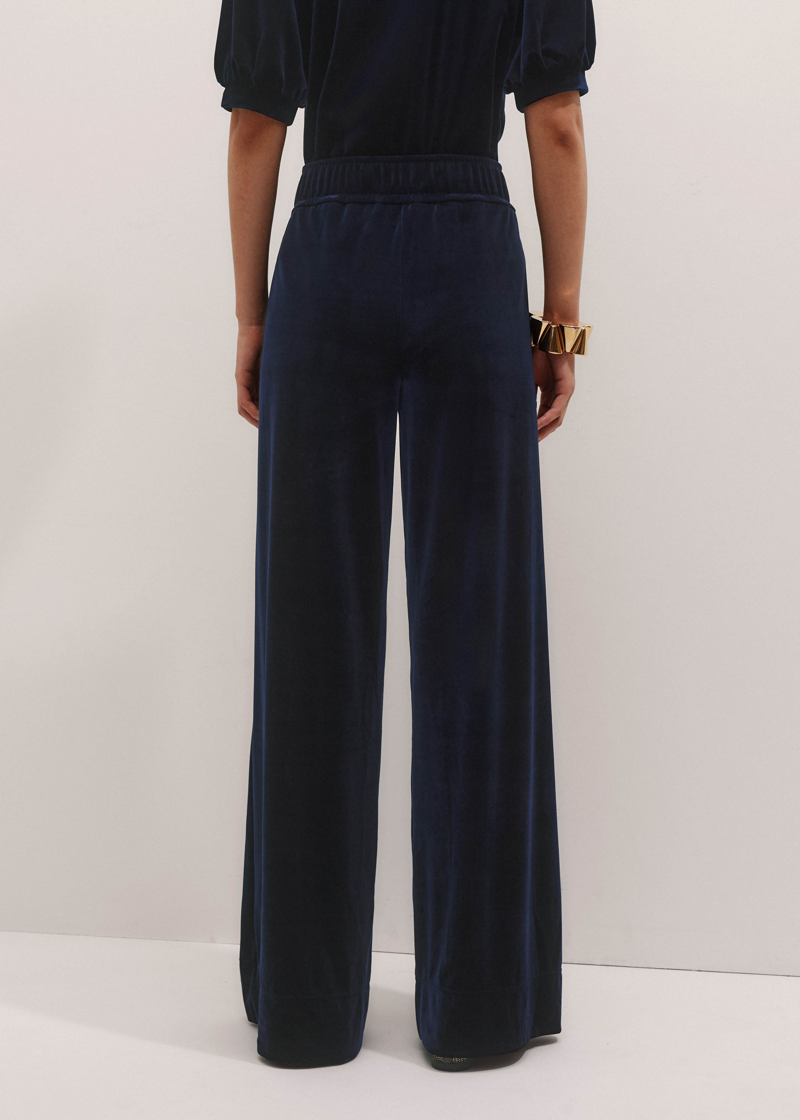 Women's Blue AM-PM Fluid Velour Track Pant | ME+EM