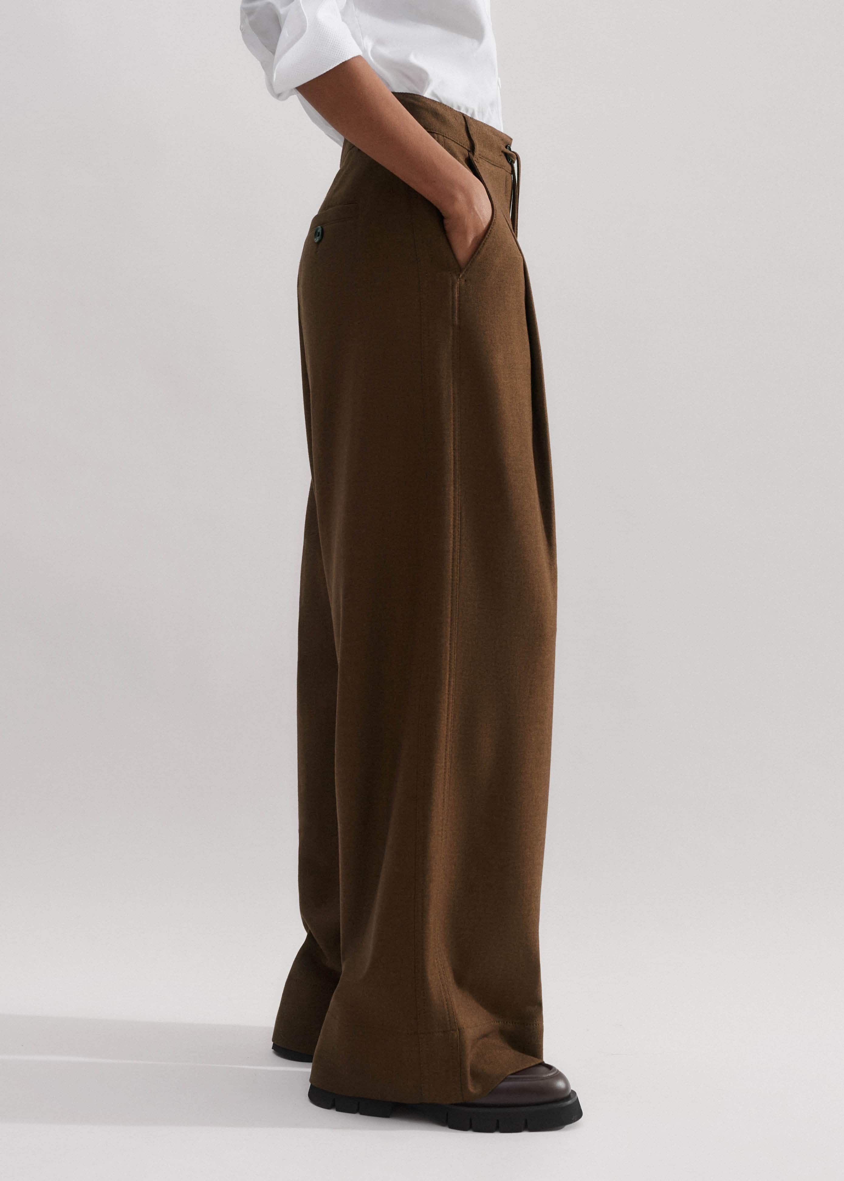 【INCHANT ME】Reverse Pintuck Cotton Wide Pants Pintuck Wide Trousers – Estudio Niksen